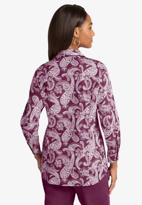 Stretch Cotton Poplin Shirt, , on-hover image number null