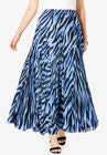 Flowing Crinkled Skirt, FRENCH BLUE ZEBRA, hi-res image number null