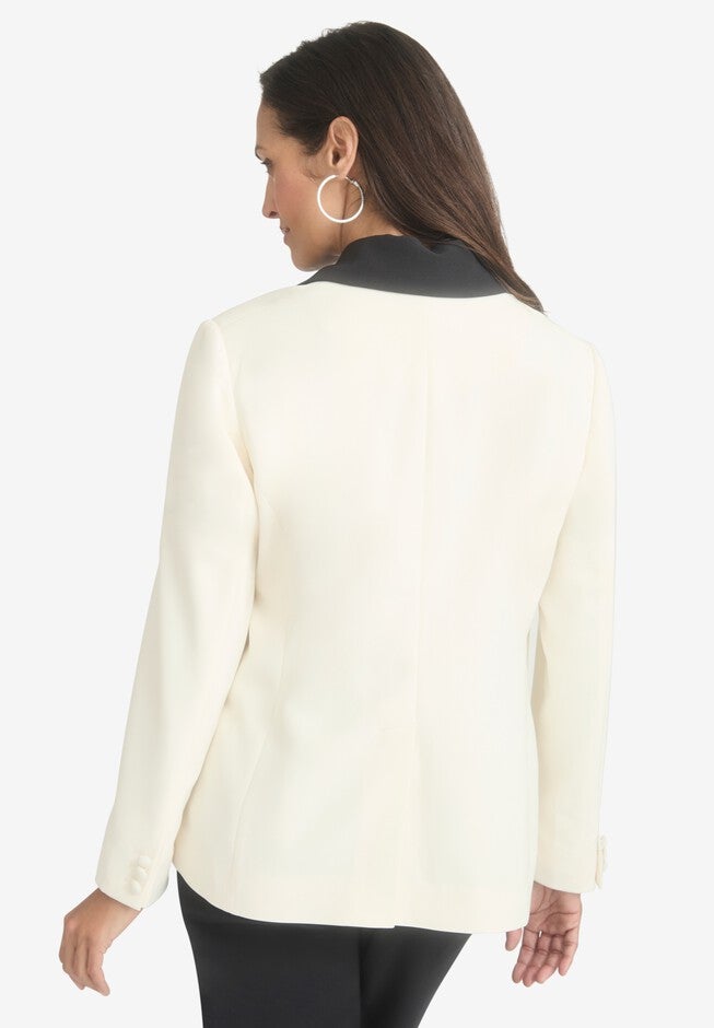 Contrast Collared Blazer, , on-hover image number null