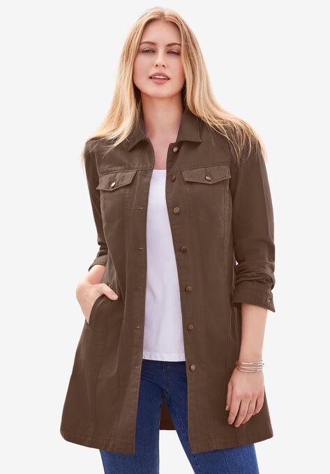 Long Denim Jacket, FRENCH TOAST, hi-res image number null