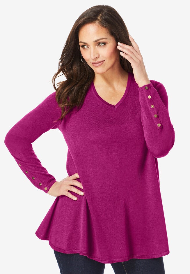 A-Line Sweater, RASPBERRY, hi-res image number null
