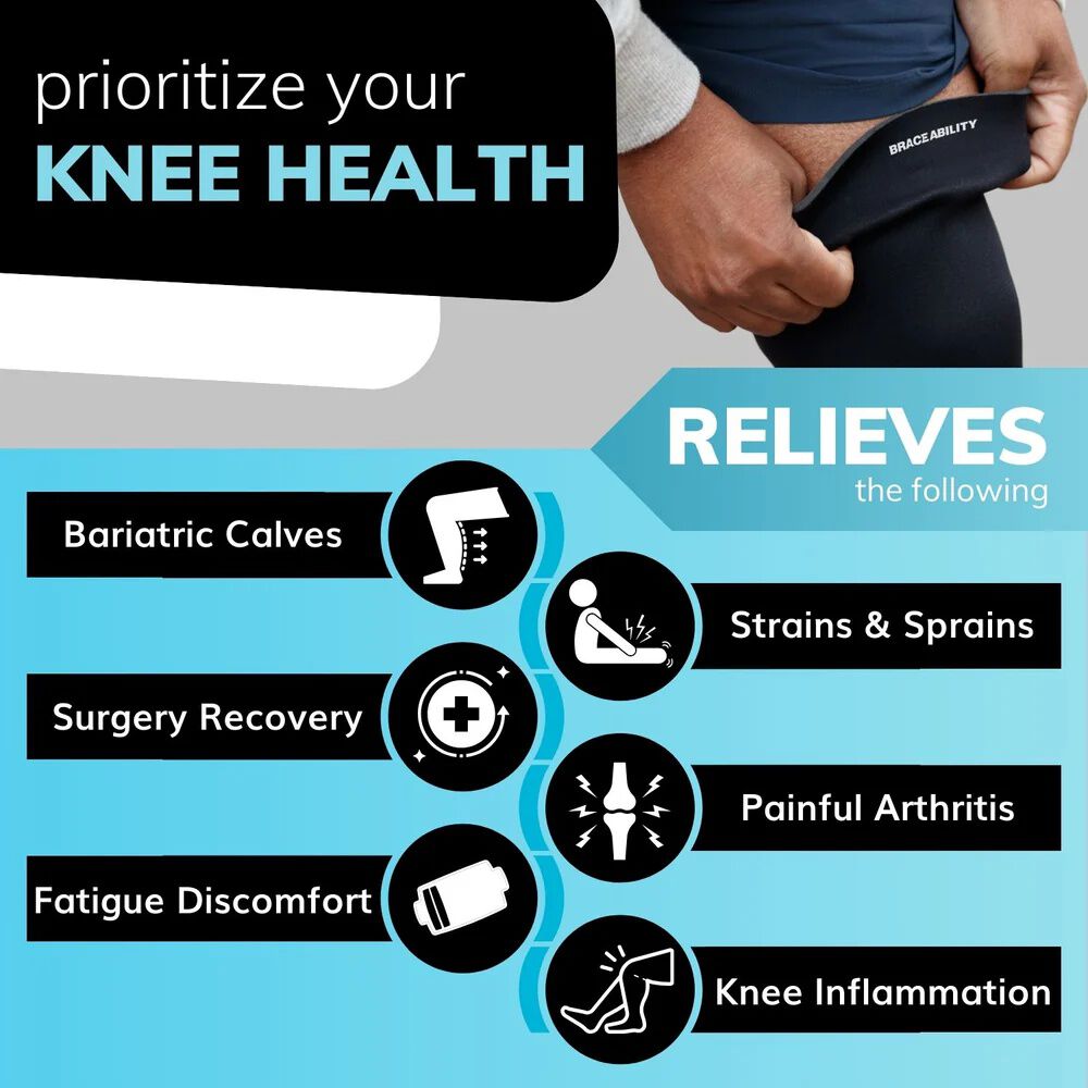 Plus Size Neoprene Knee Compression Sleeve, BLACK, alternate image number 2