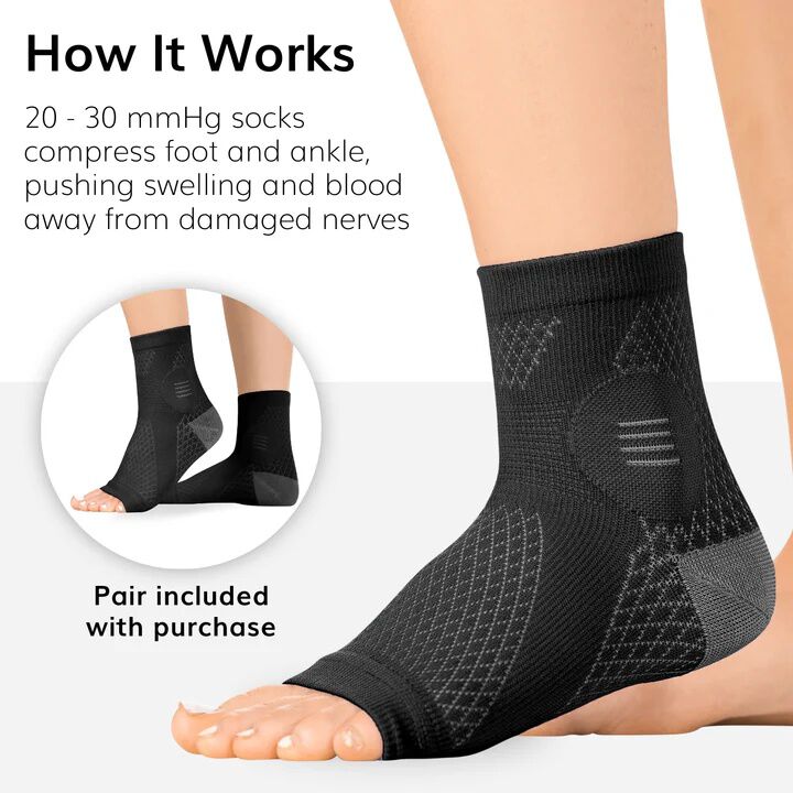 Neuropathy Socks, BLACK, alternate image number 3
