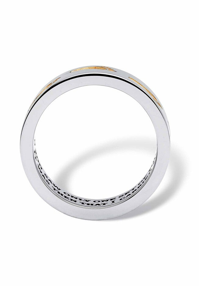 Gold Ion-Plated Stainless Steel Two-Tone "Footprints in the Sand" Ring, , on-hover image number 1