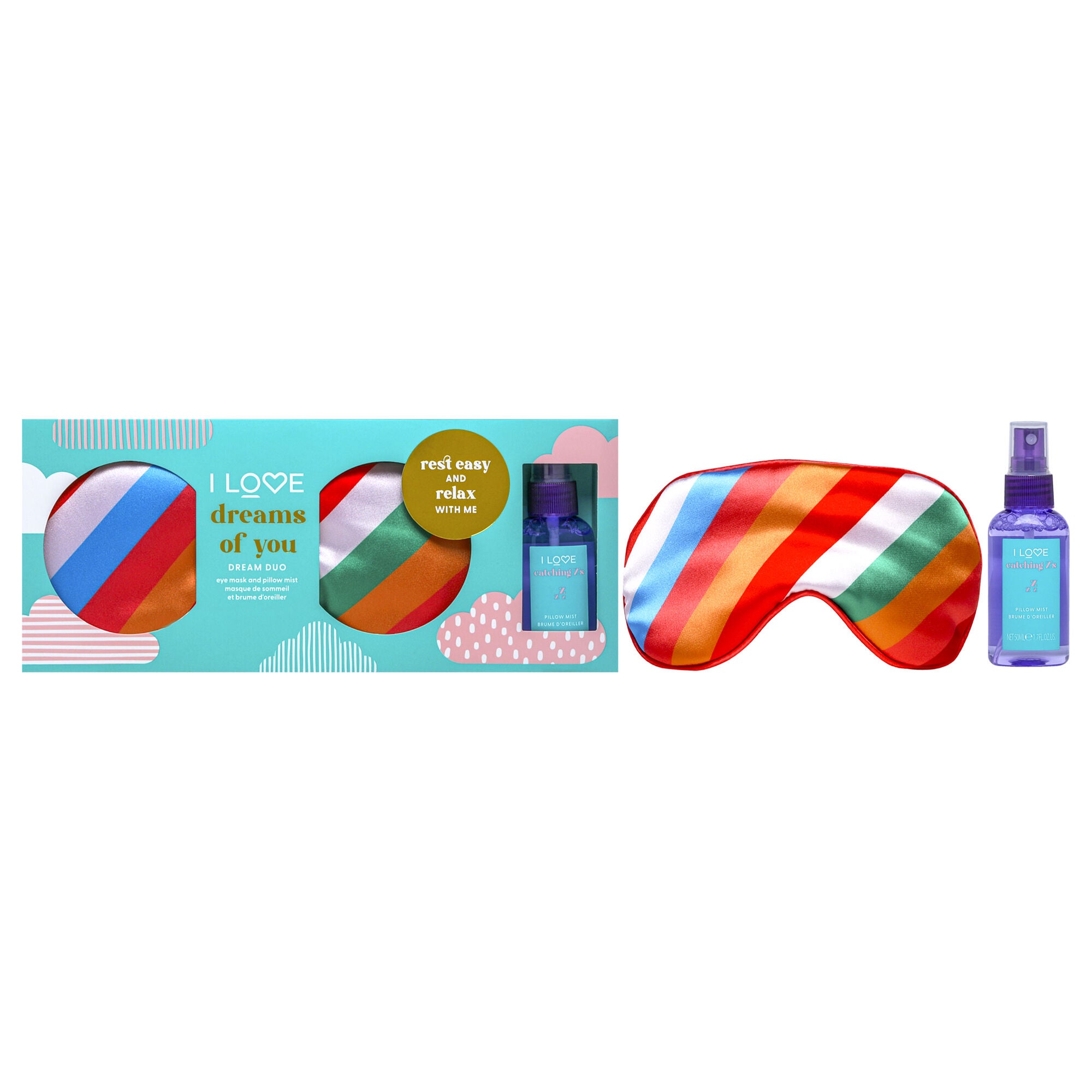 Dreams of You Sleep Pack by I Love Cosmetics for Women - 2 Pc 1.7oz Piwoll Mist, Eye Mask, See Description, hi-res image number 0