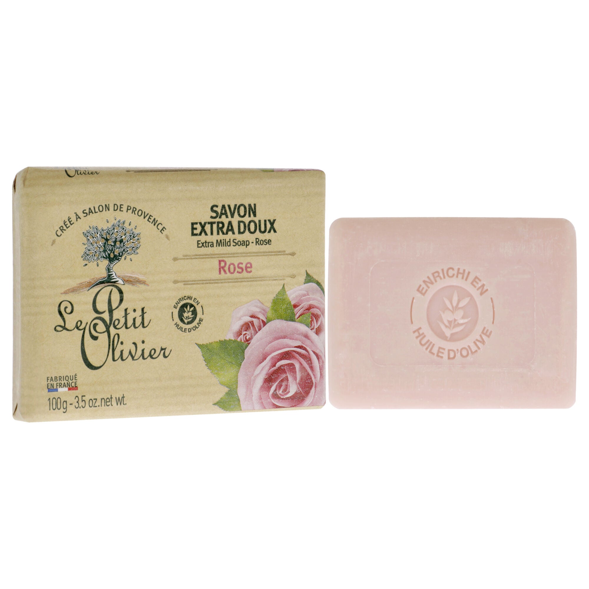 Extra Mild Soap - Rose by Le Petit Olivier for Unisex - 3.5 oz Soap, See Description, alternate image number 1
