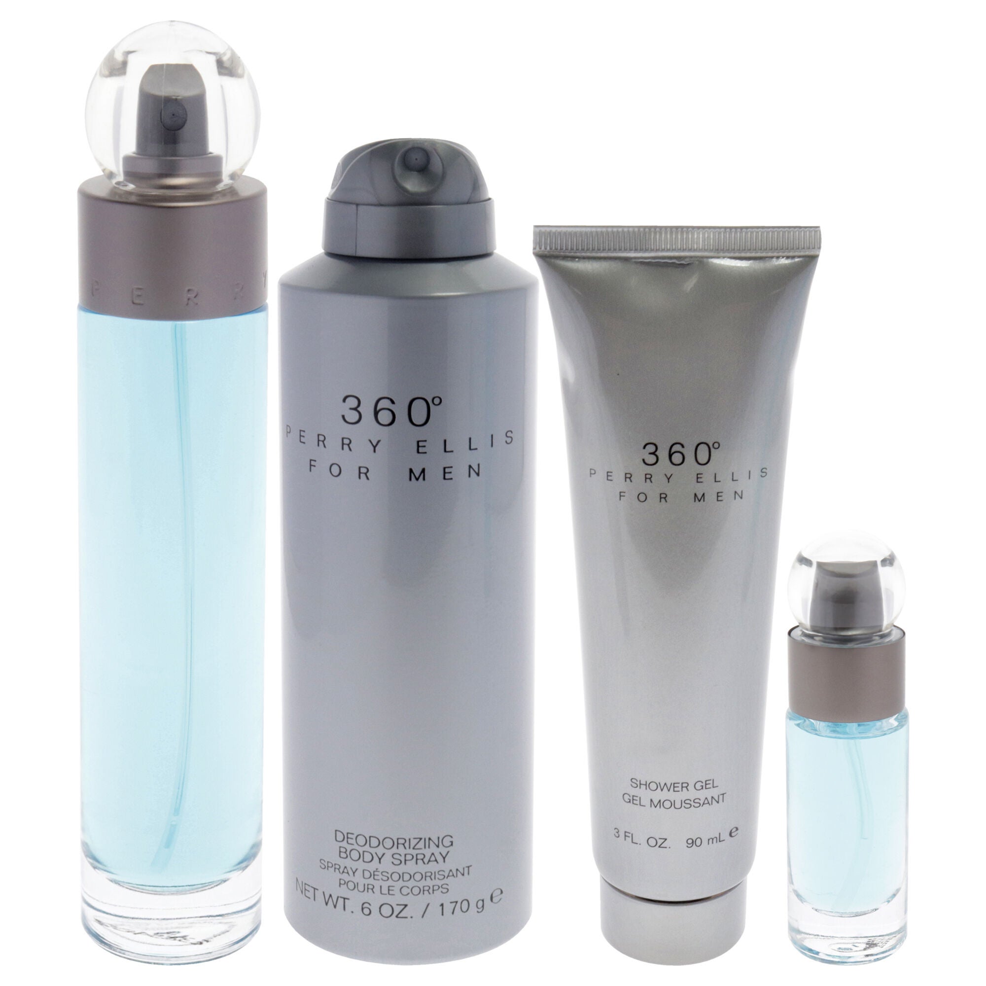 360 by Perry Ellis for Men - 4 Pc Gift Set 3.4oz EDT Spray, 6oz Deodorizing Body Spray, 3.0oz Shower Gel, 0.25oz EDT Spray, See Description, alternate image number 4