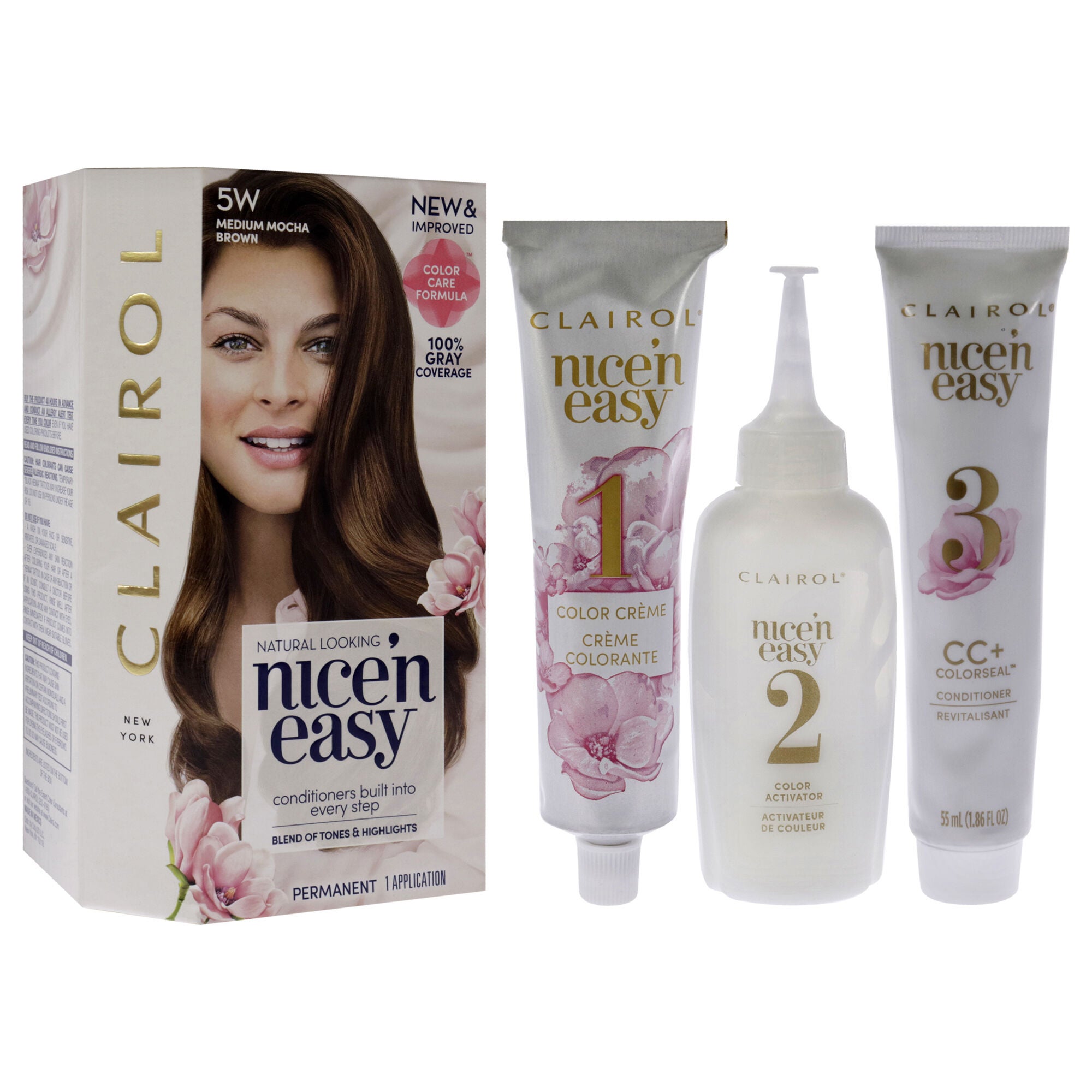 Nice n Easy Permanent Color - 5W Medium Mocha Brown by Clairol for Women - 1 Application Hair Color, See Description, alternate image number 2