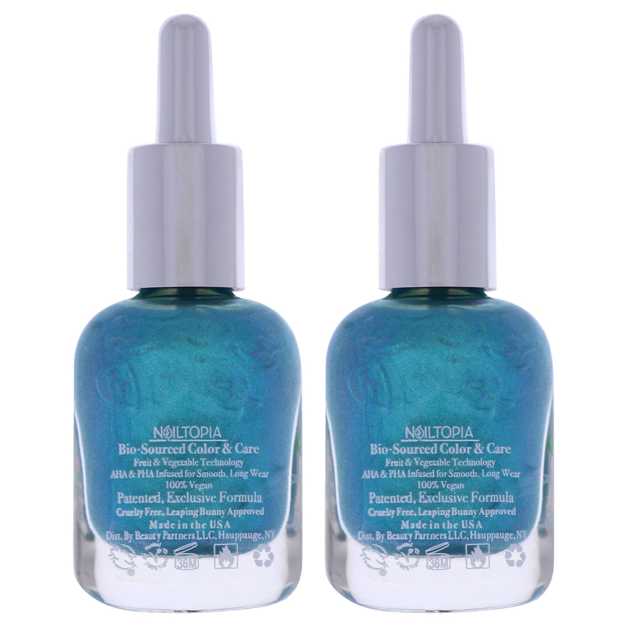 Bio-Sourced Chip Free Nail Lacquer - Nails On Fleek by Nailtopia for Women - 0.41 oz Nail Polish - Pack of 2, See Description, alternate image number 1