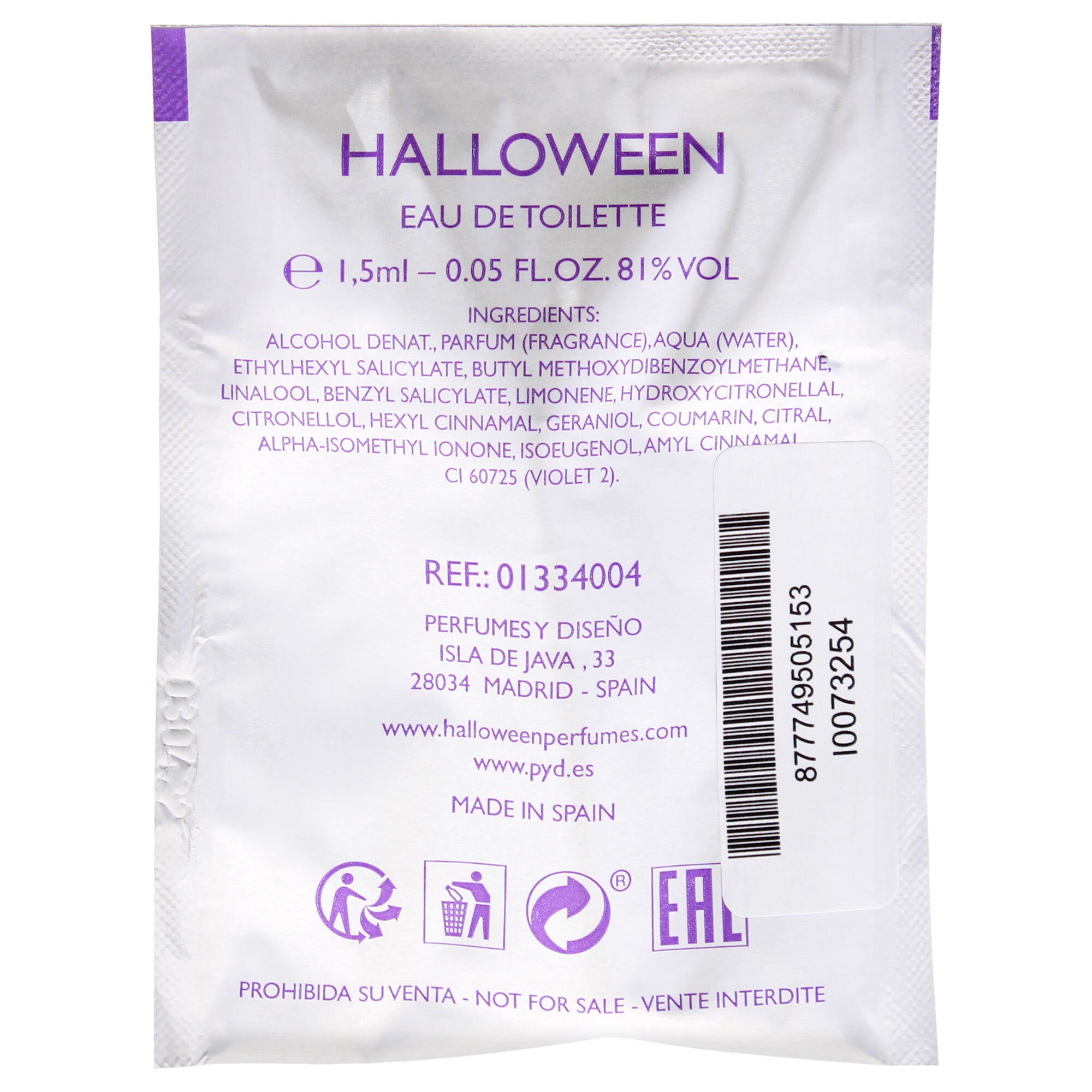 Halloween by J. Del Pozo for Women - 1.5 ml EDT Splash Vial (Mini), See Description, alternate image number 1