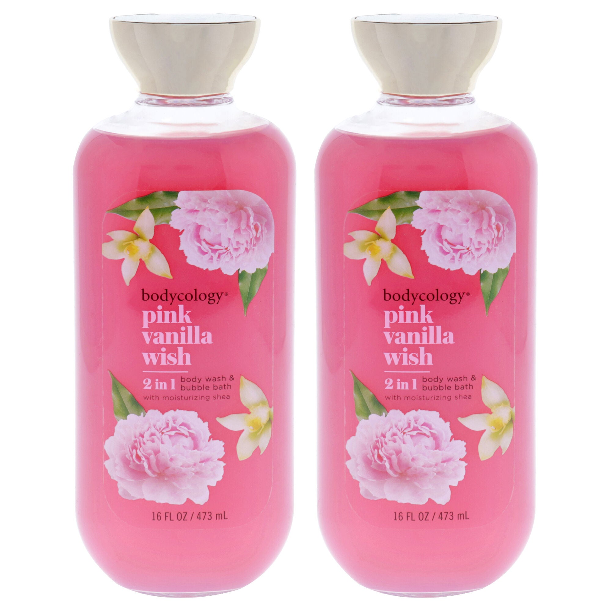 2 in 1 Body Wash and Bubble Bath - Pink Vanilla Wish by Bodycology for Women - 16 oz Body Wash - Pack of 2, Pink, hi-res image number 0