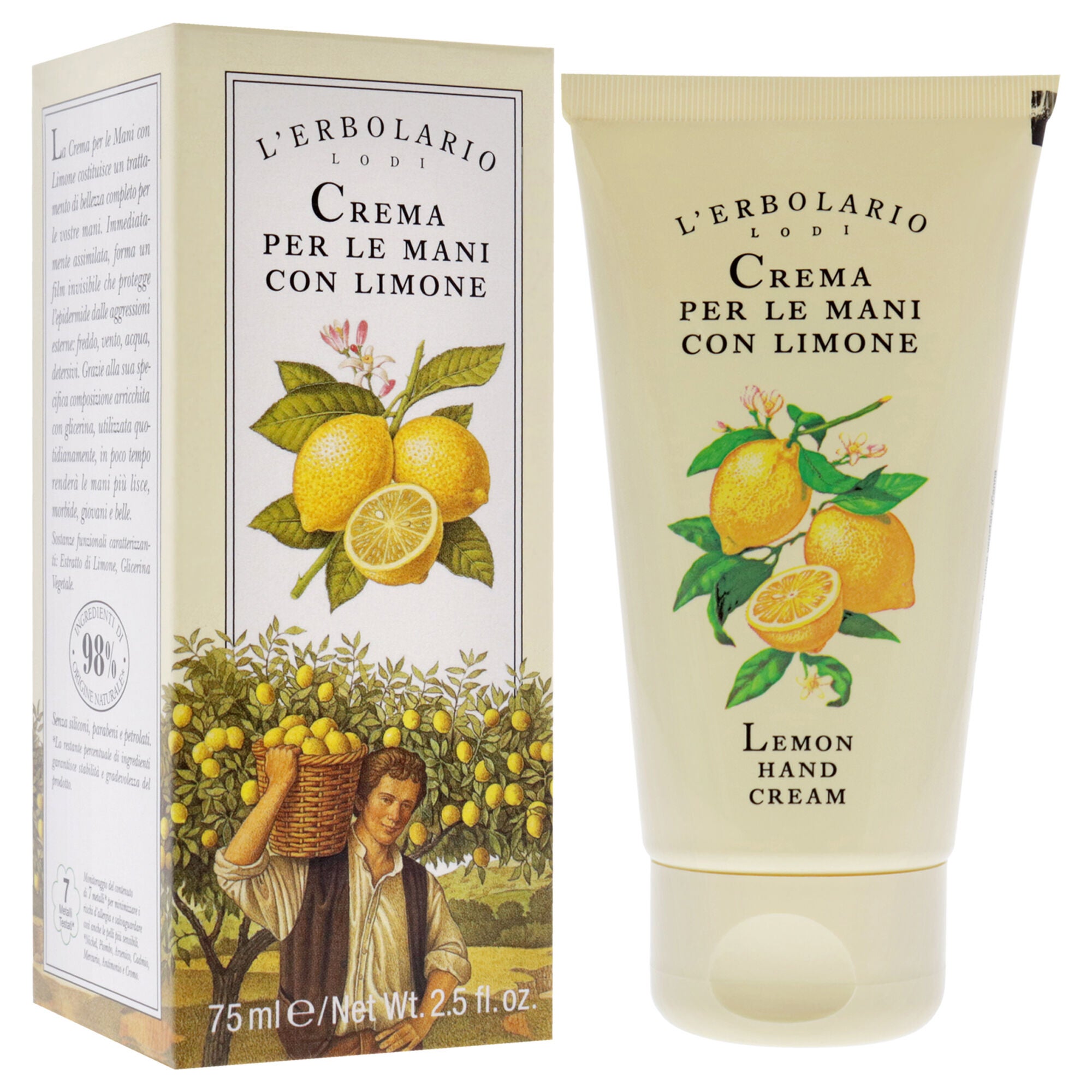 Hand Cream - Lemon by LErbolario for Unisex - 2.5 oz Cream, See Description, alternate image number 1