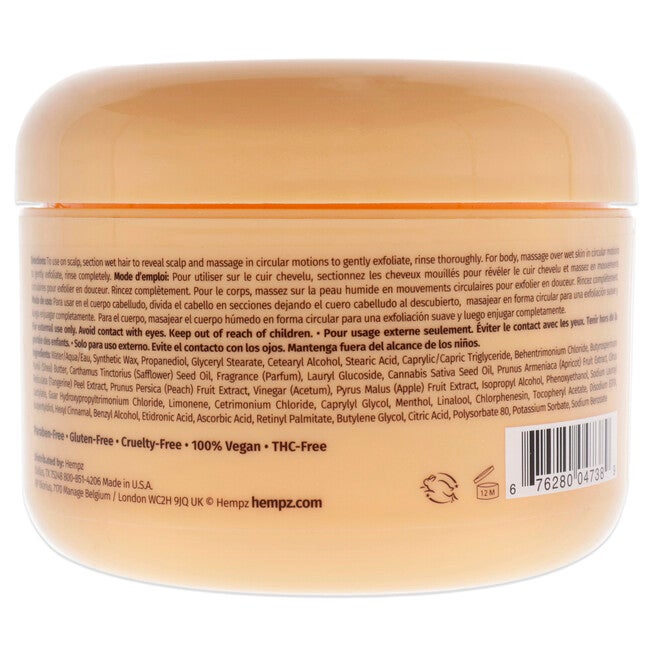 Apricot and Clementine Herbal Scalp and Body Scrub by Hempz for Unisex - 7.3 oz Scrub, See Description, alternate image number 2