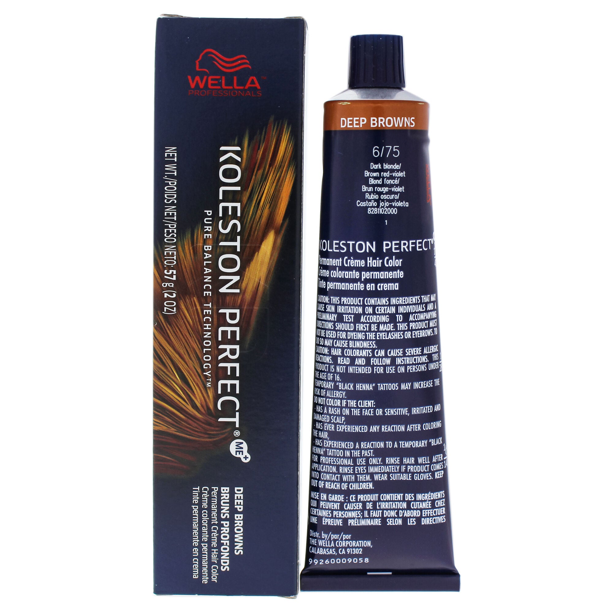 Koleston Perfect Permanent Creme Hair Color - 6 75 Dark Blonde-Brown Red-Violet by Wella for Unisex - 2 oz Hair Color, , alternate image number 4
