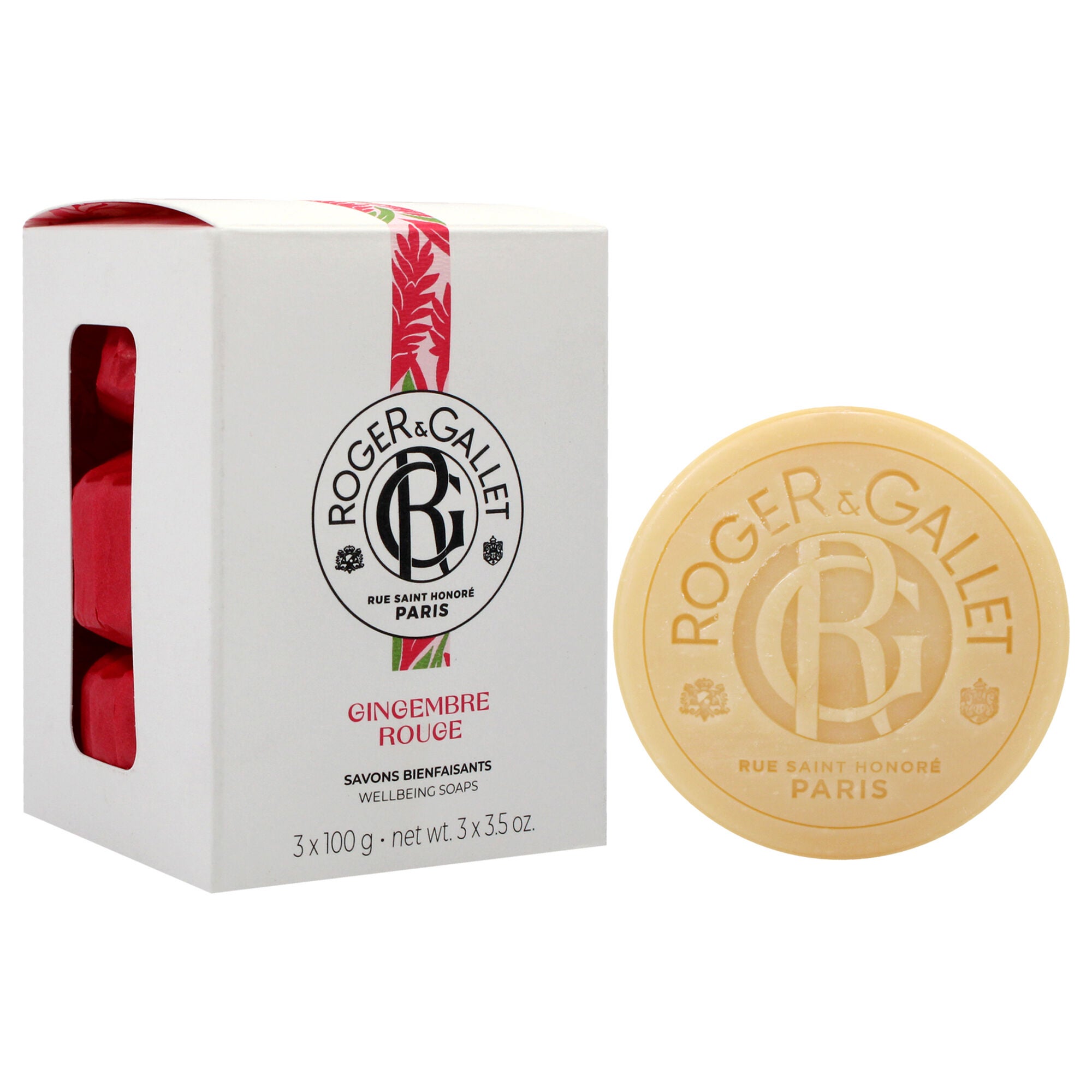 Wellbeing Soap Set - Red Ginger by Roger & Gallet for Unisex - 3 x 3.5 oz Soap, , alternate image number 6