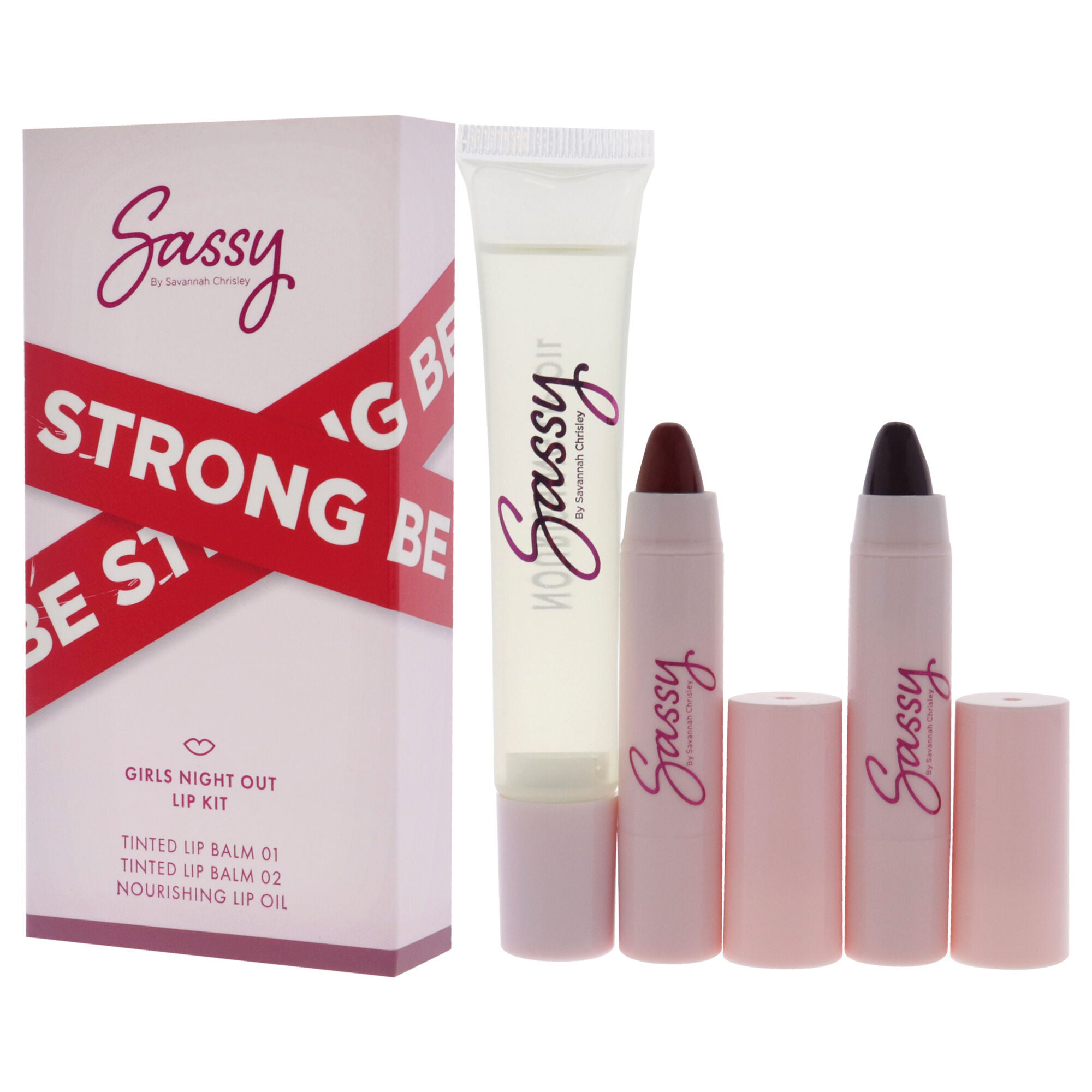 Breakup Collection Lip Kit - Girls Night Out by Sassy by Savannah Chrisley for Women - 3 Pc Nourishing Lip Oil, 2Pc Tinted Lip Balms, See Description, alternate image number 2