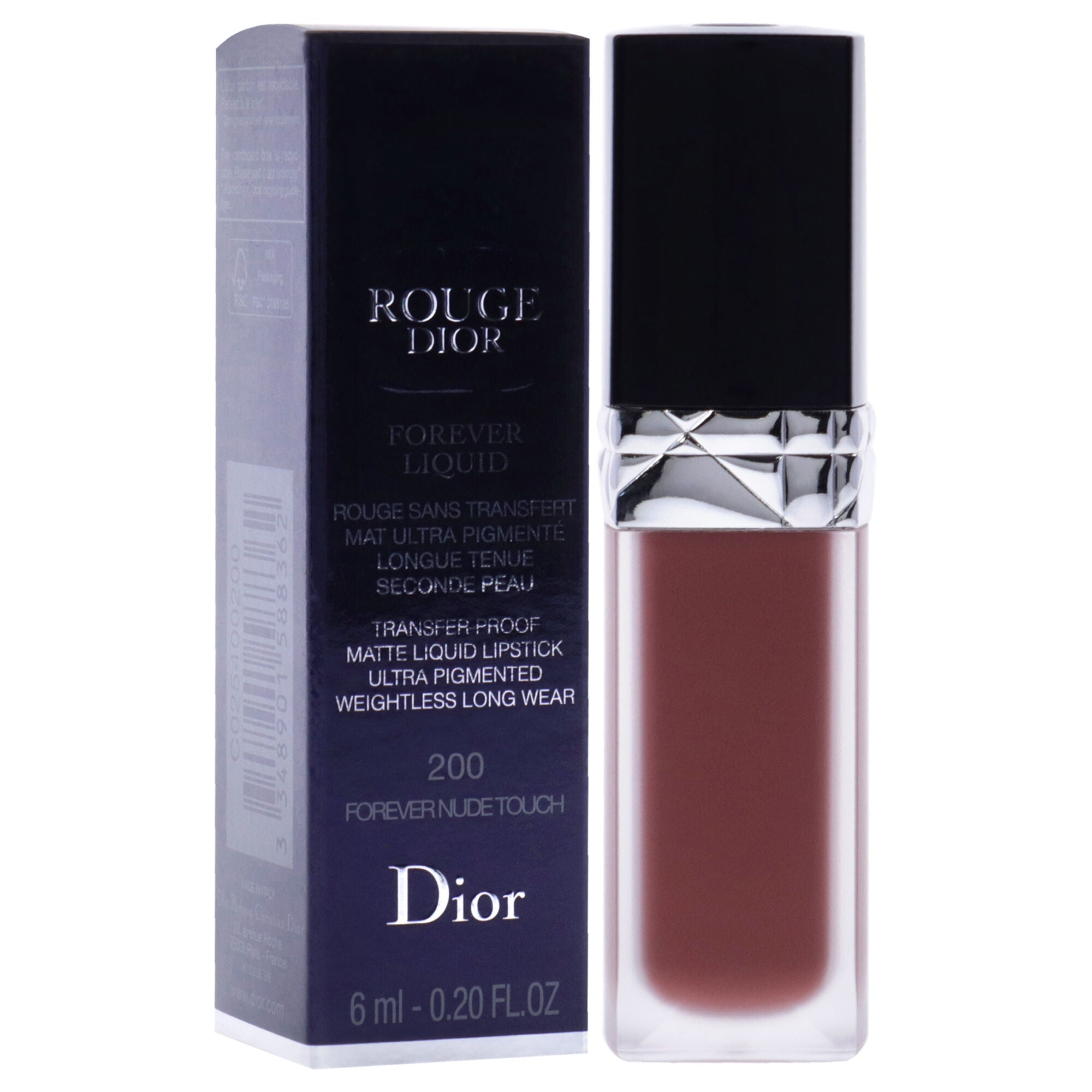 Rouge Dior Forever Liquid Matte - 200 Forever Nude Touch by Christian Dior for Women - 0.2 oz Lipstick, , alternate image number 6