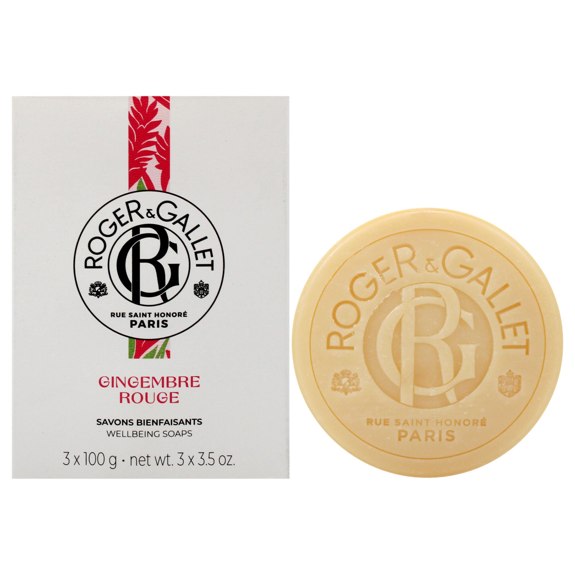 Wellbeing Soap Set - Red Ginger by Roger & Gallet for Unisex - 3 x 3.5 oz Soap, See Description, hi-res image number 0