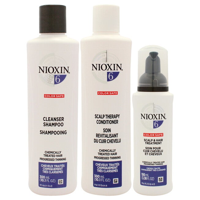 System 6 Kit by Nioxin for Unisex - 3 Pc 1 0.1oz Shampoo, 10.1oz Conditioner, 3.38oz Treatment, NA, alternate image number null