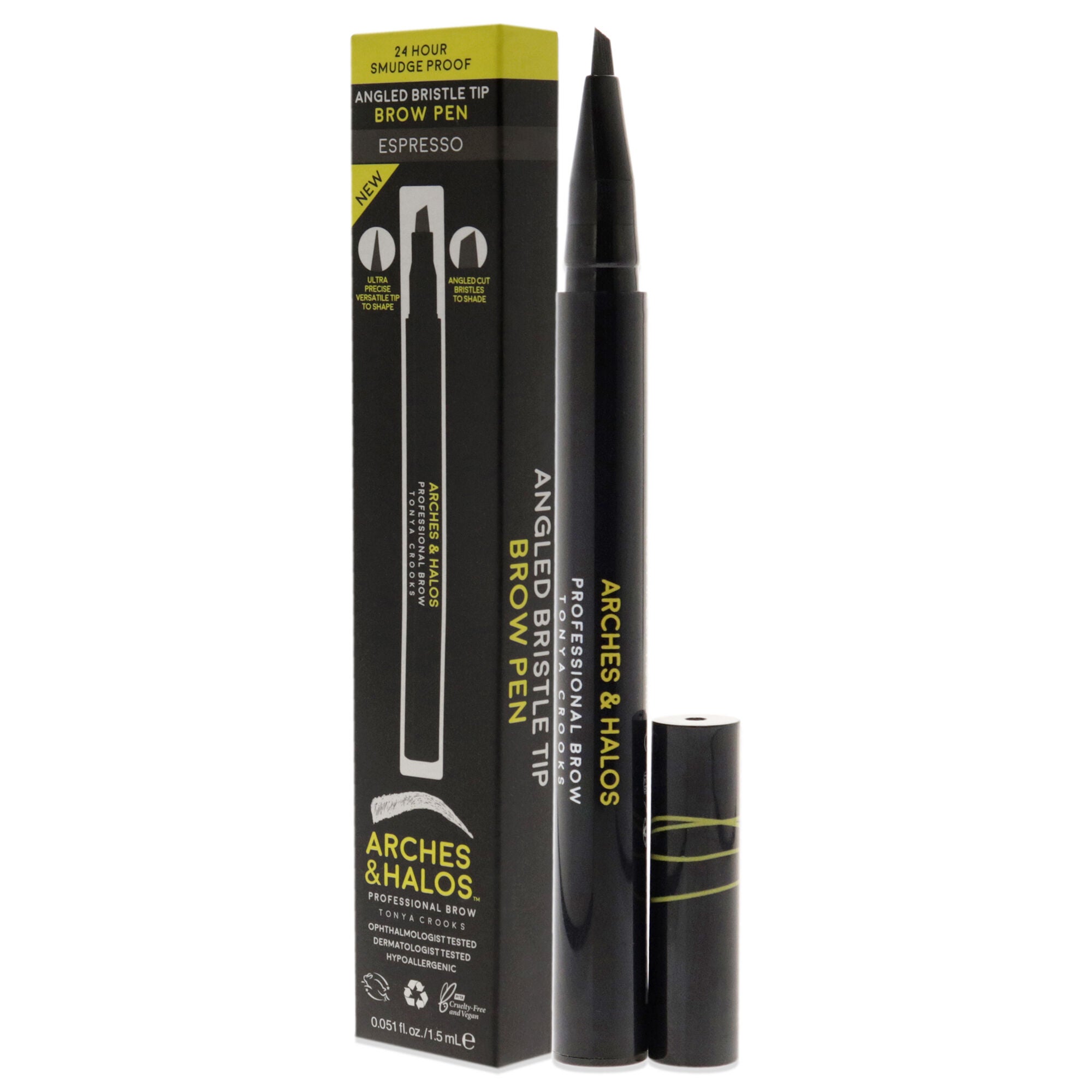 Angled Bristle Tip Waterproof Brow Pen - Espresso by Arches and Halos for Women - 0.051 oz Eyebrow Pencil, , alternate image number 7