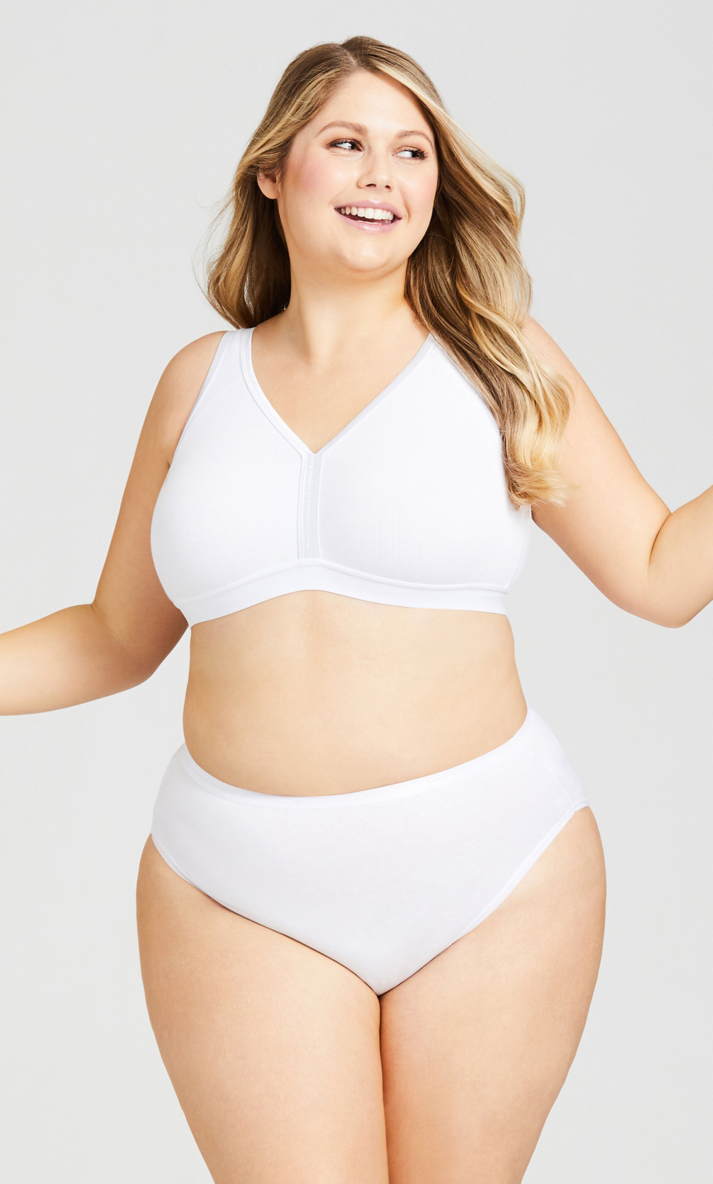 Basic Cotton Bra - white, , alternate image number 1