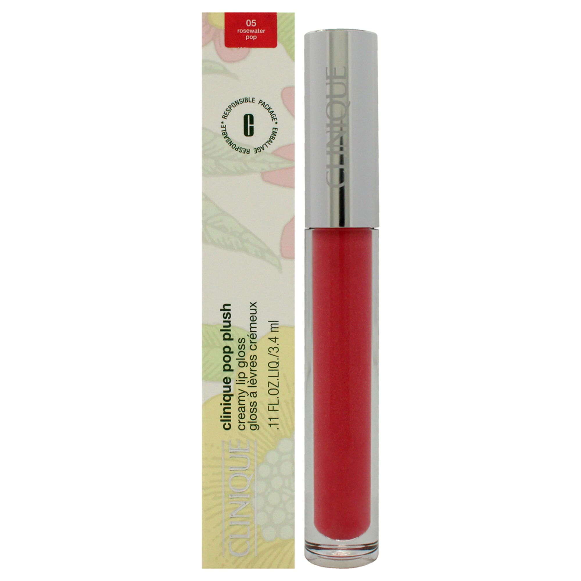 Pop Plush Creamy Lip Gloss - 05 Rosewater Pop by Clinique for Women - 0.11 oz Lip Gloss, See Description, hi-res image number 0