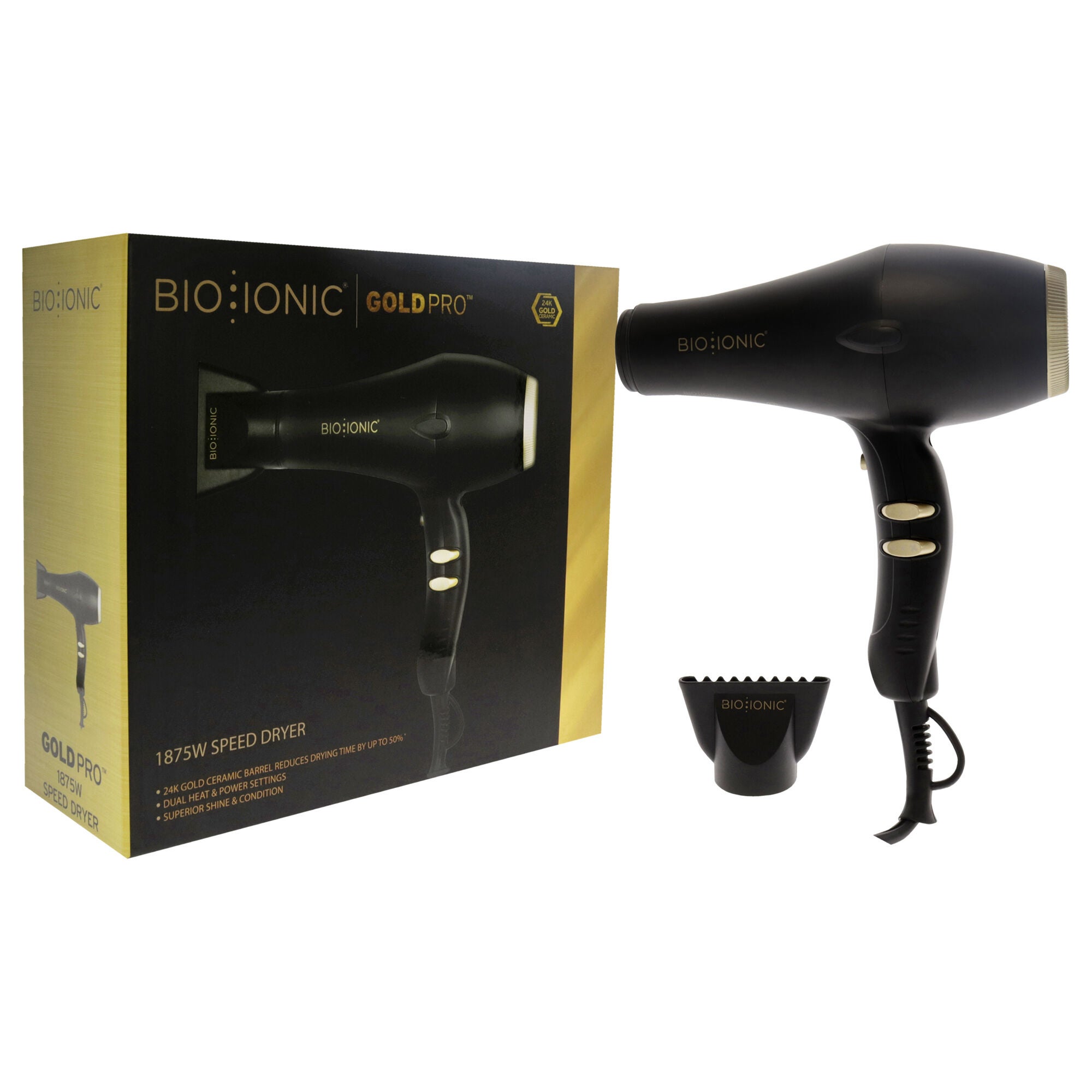 Gold Pro Speed Hair Dryer by Bio Ionic for Women - 1 Pc Hair Dryer, See Description, alternate image number 2