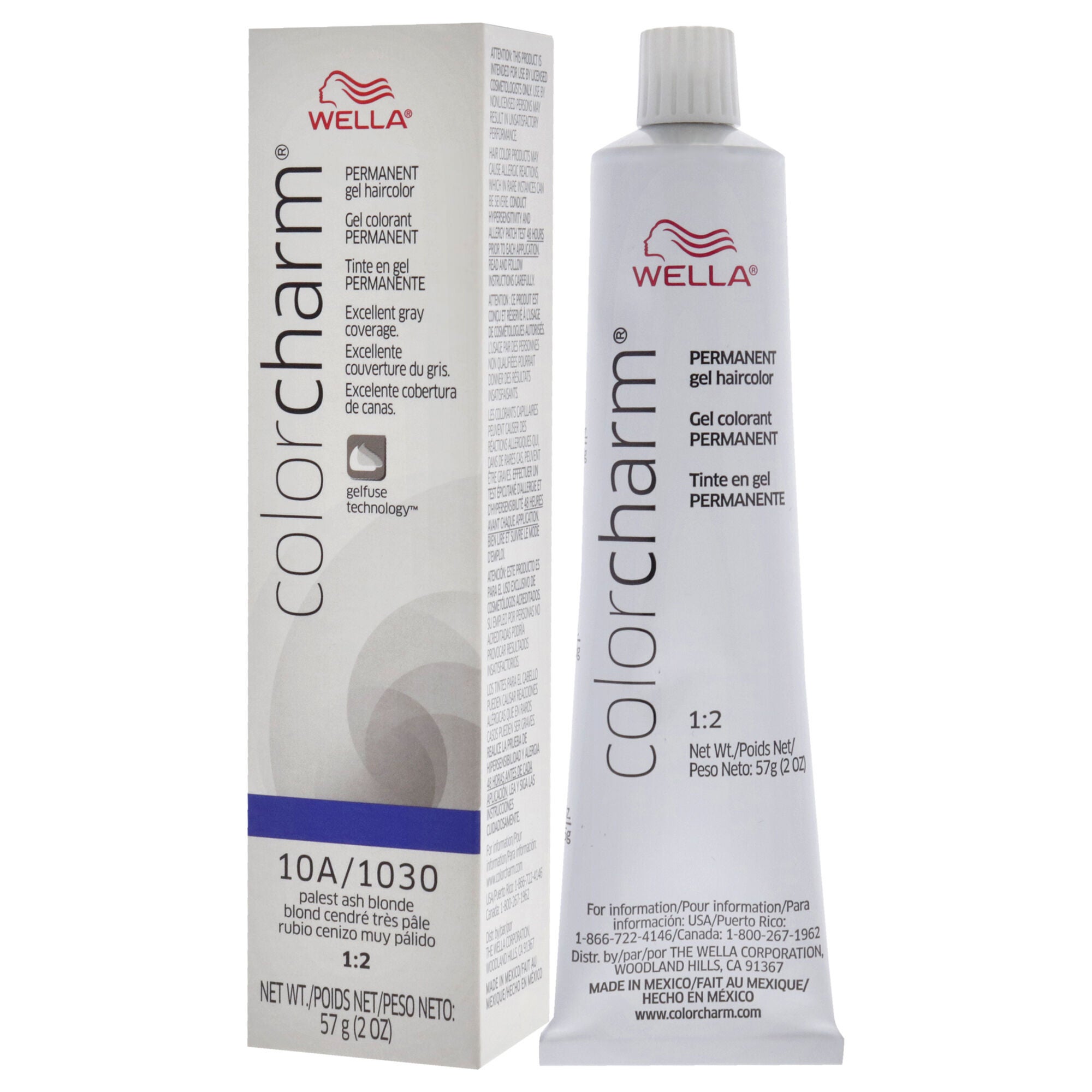 Color Charm Permanent Hair Color Gel - 10A 1030 Palest Ash Blonde by Wella for Unisex - 2 oz Hair Color, , alternate image number 7