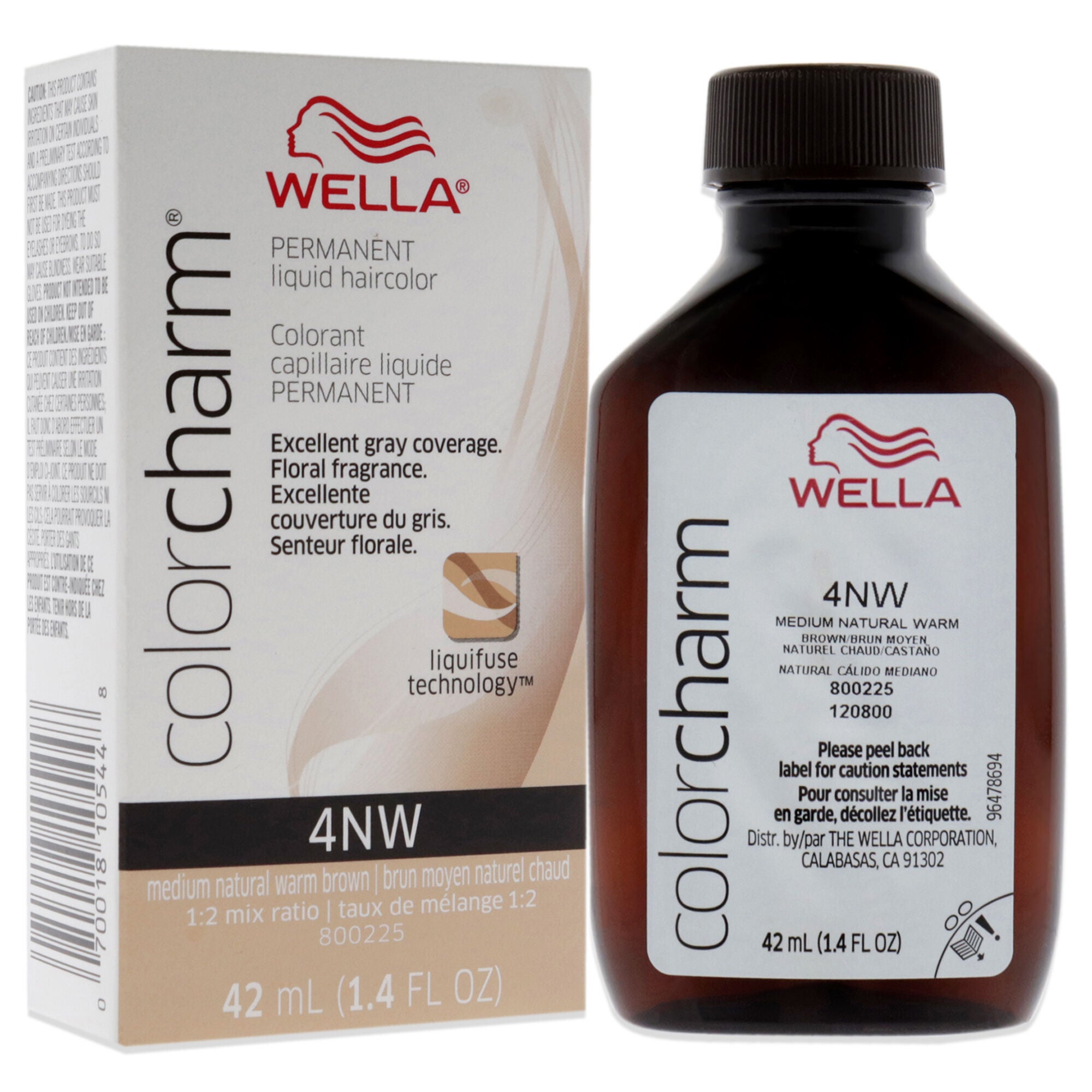 Color Charm Permanent Liquid Haircolor - 4NW Medium Natural Warm Blonde by Wella for Unisex - 1.4 oz Hair Color, See Description, alternate image number 2
