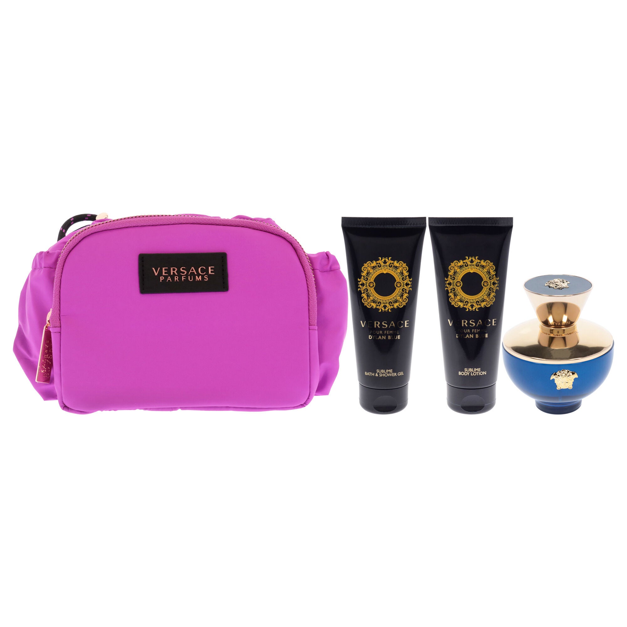 Dylan Blue by Versace for Women - 4 Pc Gift Set - 3.4oz EDP Spray, 3.4oz Sublime Body Lotion, 3.4oz Sublime Bath and Shower Gel, Makeup Case, , alternate image number 5