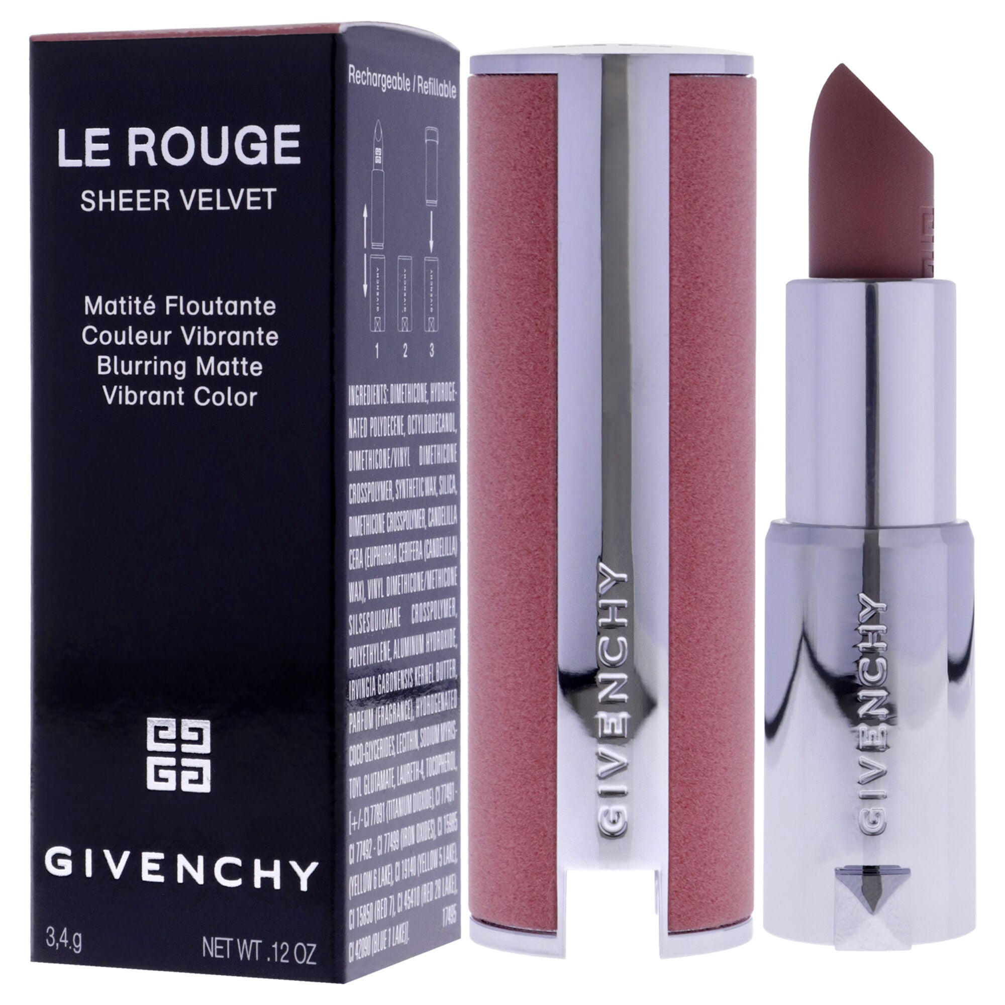 Le Rouge Sheer Velvet Matte Lipstick - 10 by Givenchy for Women - 0.12 oz Lipstick, See Description, alternate image number 3