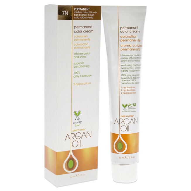 Argan Oil Permanent Color Cream - 7N Medium Natural Blonde by One n Only for Unisex - 3 oz Hair Color, , alternate image number 6