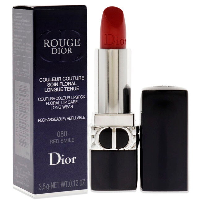 Rouge Dior Couture Lipstick Satin - 080 Red Smile by Christian Dior for Women - 0.12 oz Lipstick (Refillable), See Description, alternate image number 1