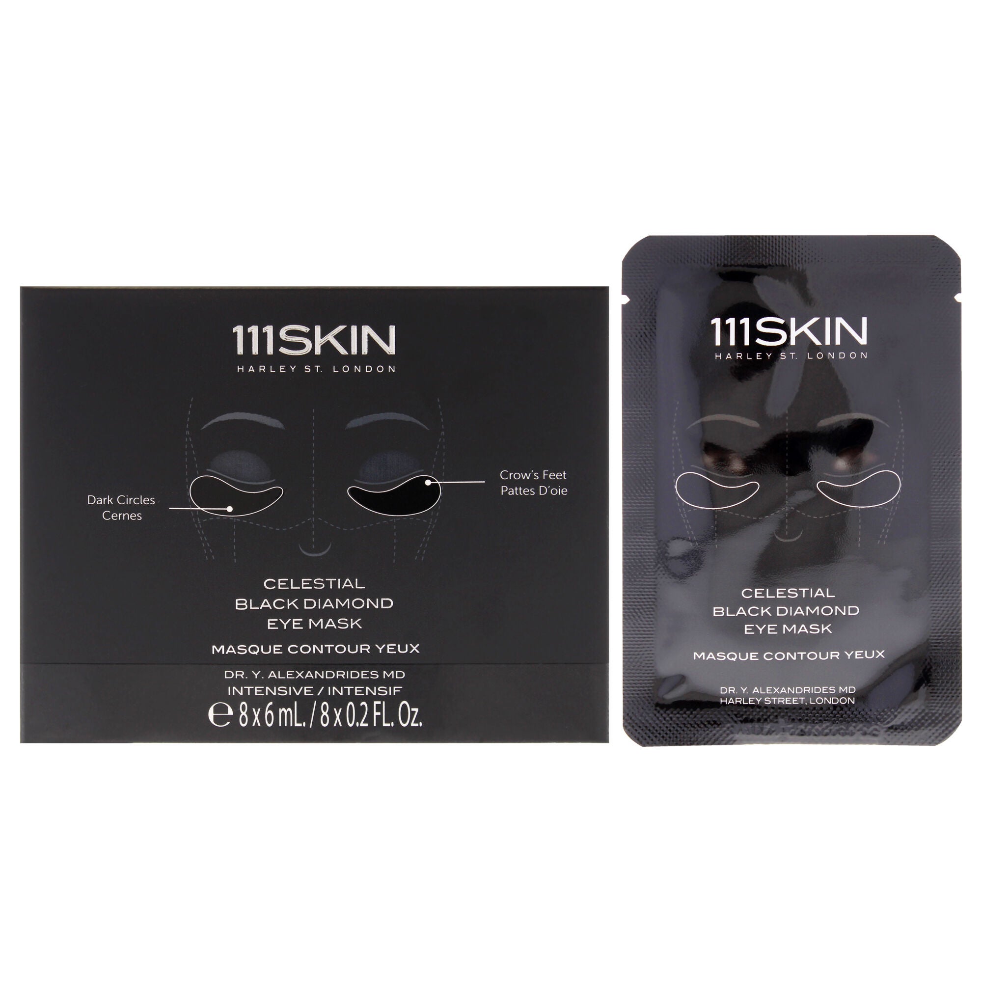 Celestial Black Diamond Eye Mask by 111Skin for Unisex - 8 Pc Mask, See Description, hi-res image number 0