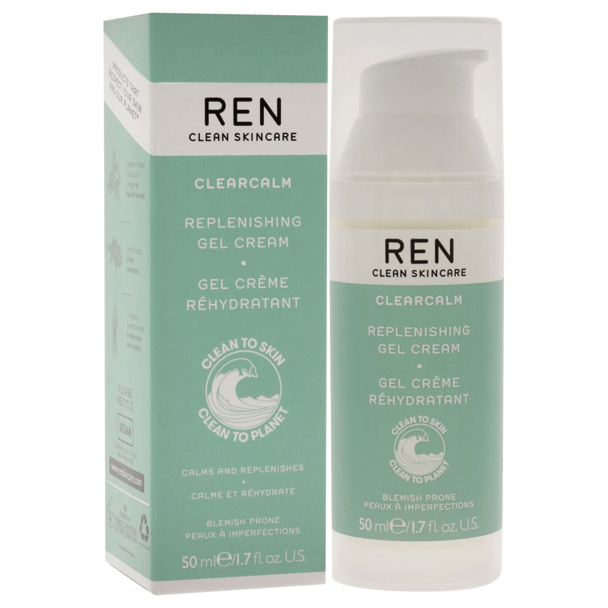 Clearcalm Replenishing Gel Cream by Ren for Women - 1.7 oz Gel, See Description, alternate image number 1