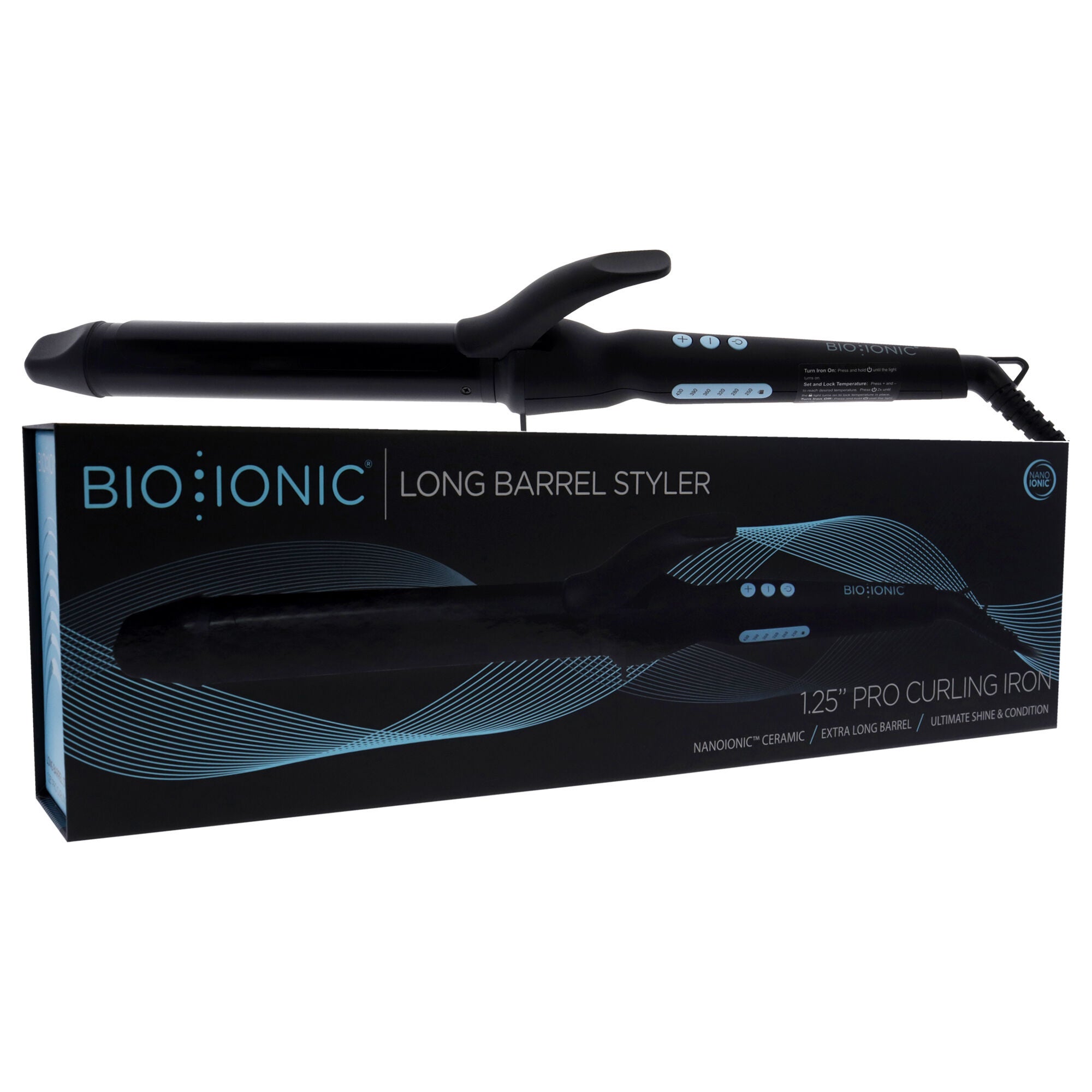 Long Barrel Styler - Black by Bio Ionic for Women - 1.25 Inch Curling Iron, See Description, alternate image number 2