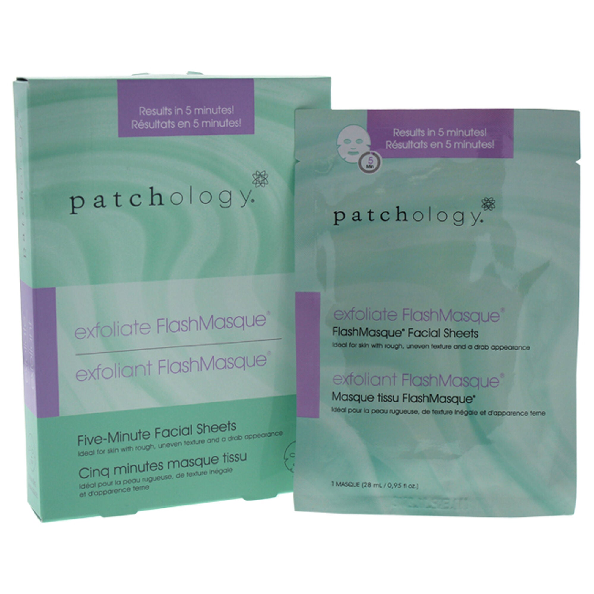 Flashmasque 5 Minute Facial Sheets - Exfoliate by Patchology for Unisex - 4 Pc Mask, See Description, hi-res image number 0