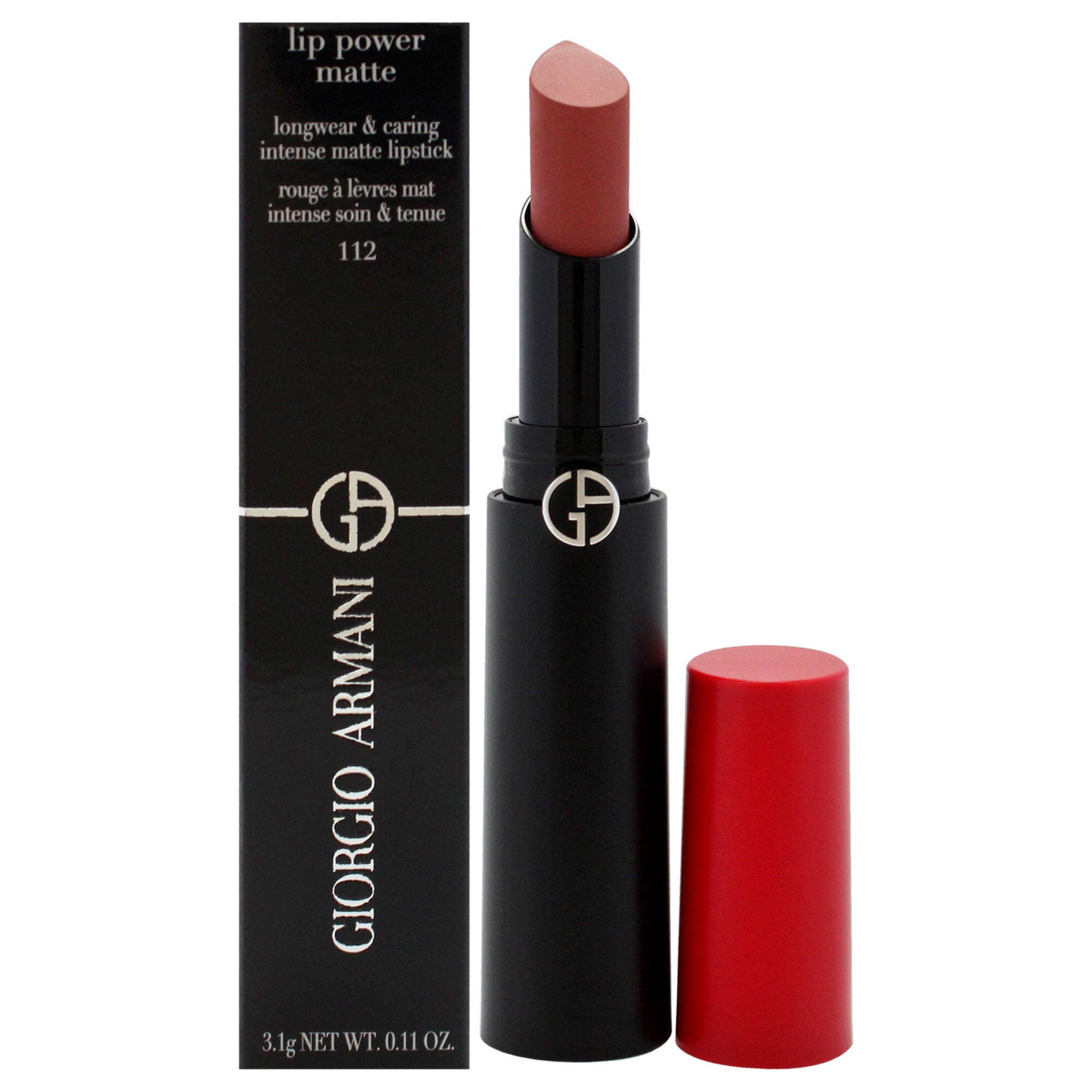 Lip Power Matte Longwear Lipstick - 112 Stylish by Giorgio Armani for Women - 0.11 oz Lipstick, See Description, hi-res image number 0