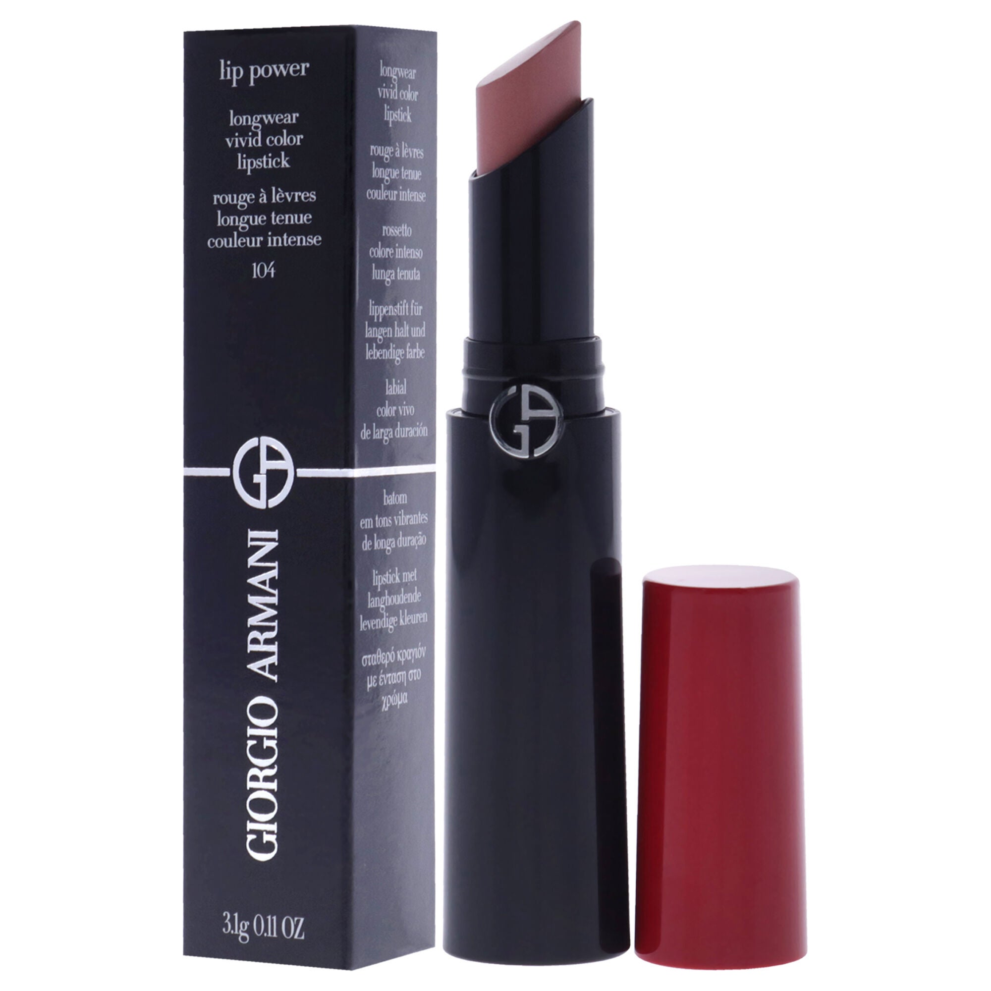 Lip Power Longwear Vivid Color Lipstick - 104 Selfless Tempting by Giorgio Armani for Women - 0.11 oz Lipstick, , alternate image number 7