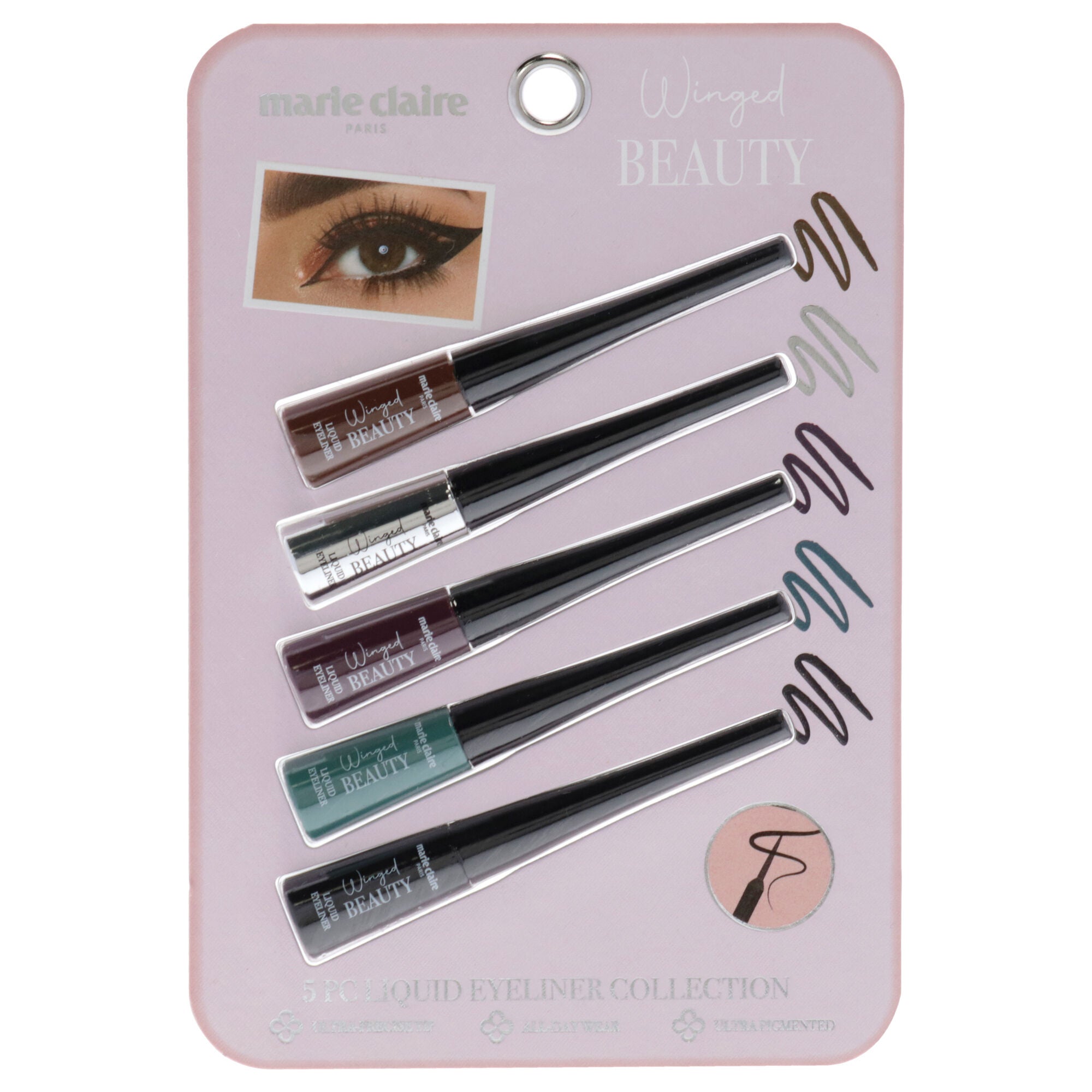 Liquid Eyeliner Collection Set by Marie Claire for Women - 5 Pc Liquid Eyeliner, See Description, hi-res image number 0