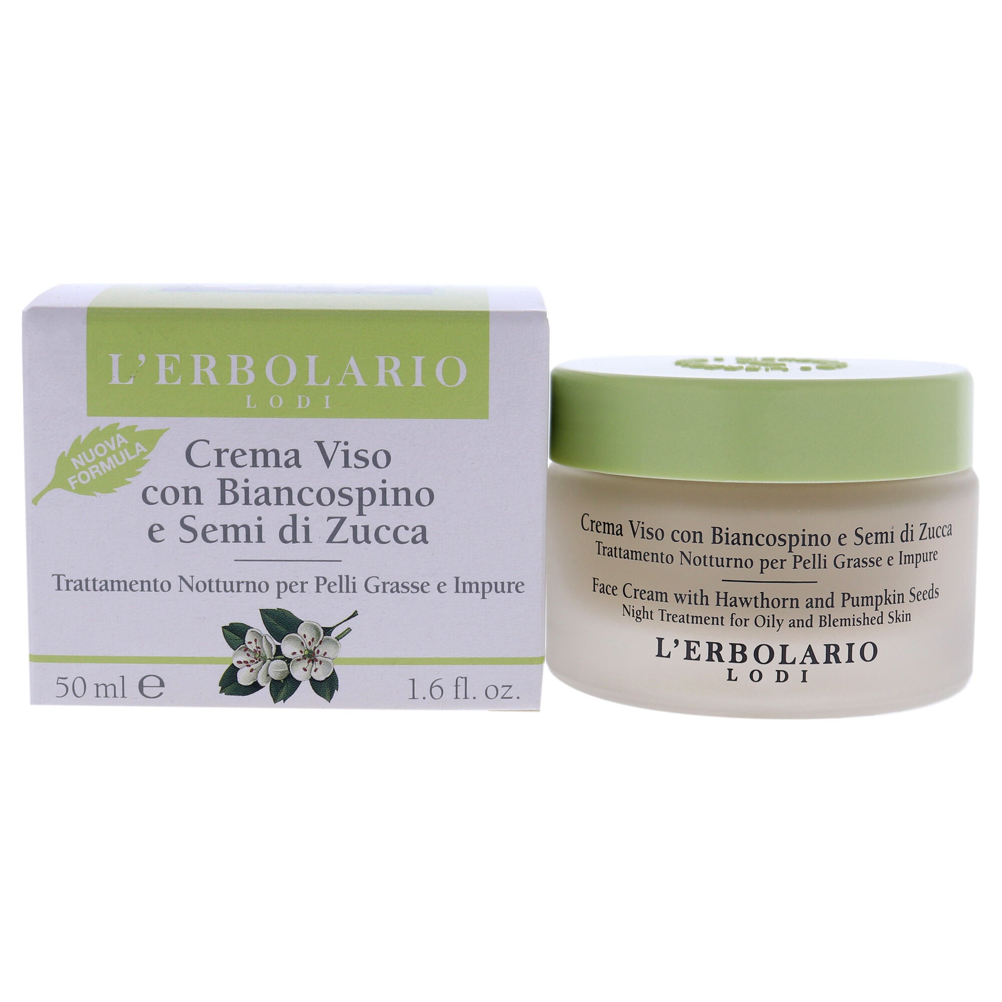 Face Cream - Hawthorn and Pumpkin Seeds by LErbolario for Unisex - 1.6 oz Cream, See Description, hi-res image number 0
