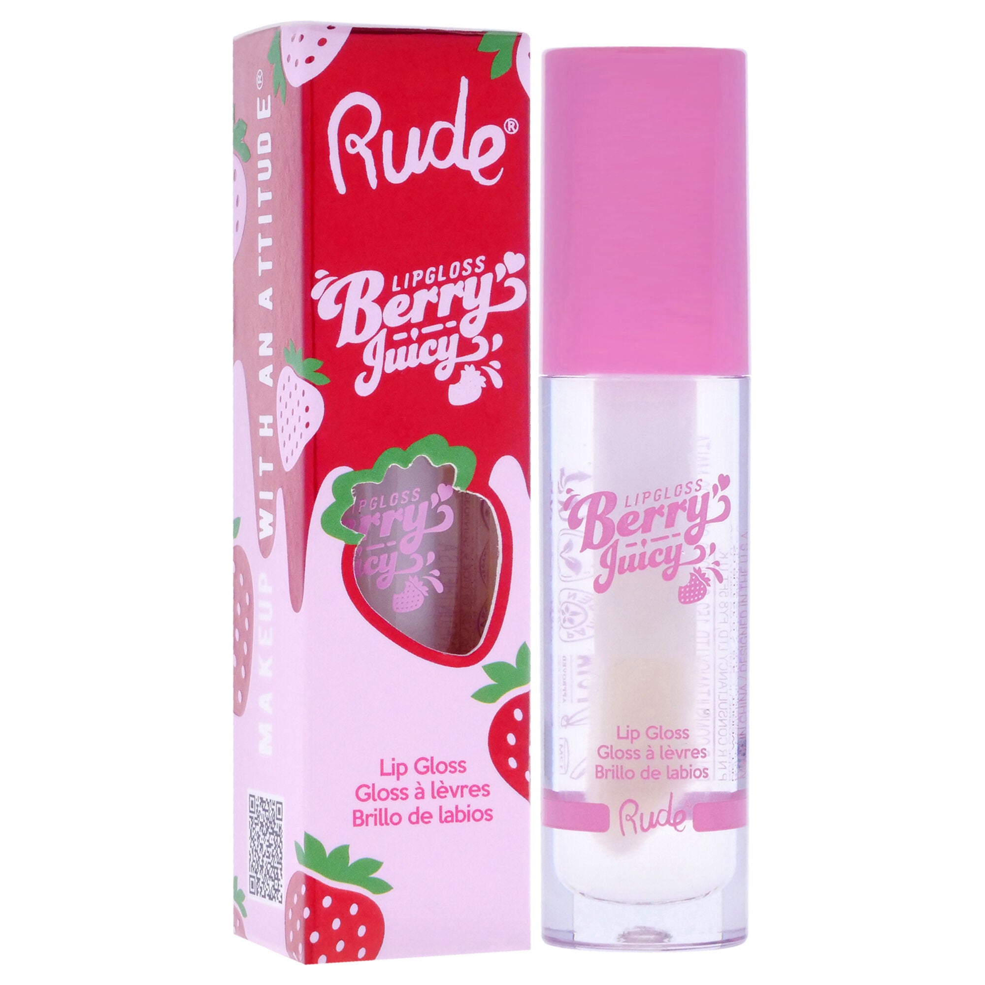 Berry Juicy Lip Gloss - 88401 Pure by Rude Cosmetics for Women - 0.141 oz Lip Gloss, See Description, alternate image number 2
