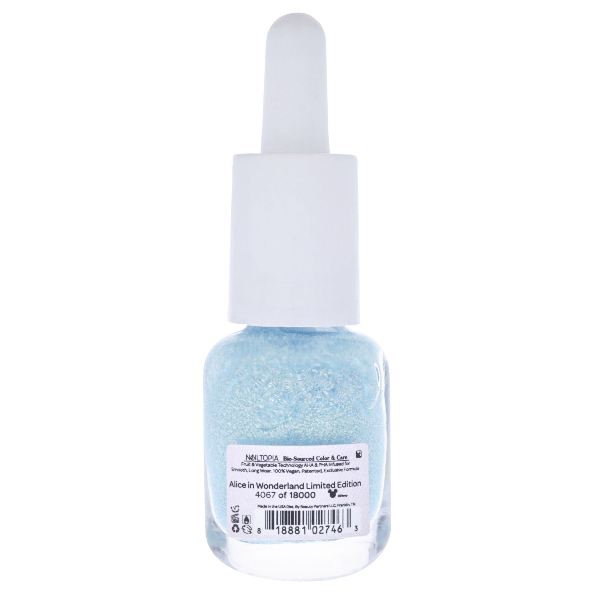 Bio-Sourced Chip Free Nail Lacquer Disney Collection Alice in Wonderland - Light Blue Glitter by Nailtopia for Women - 0.169 oz Nail Polish, See Description, alternate image number 1