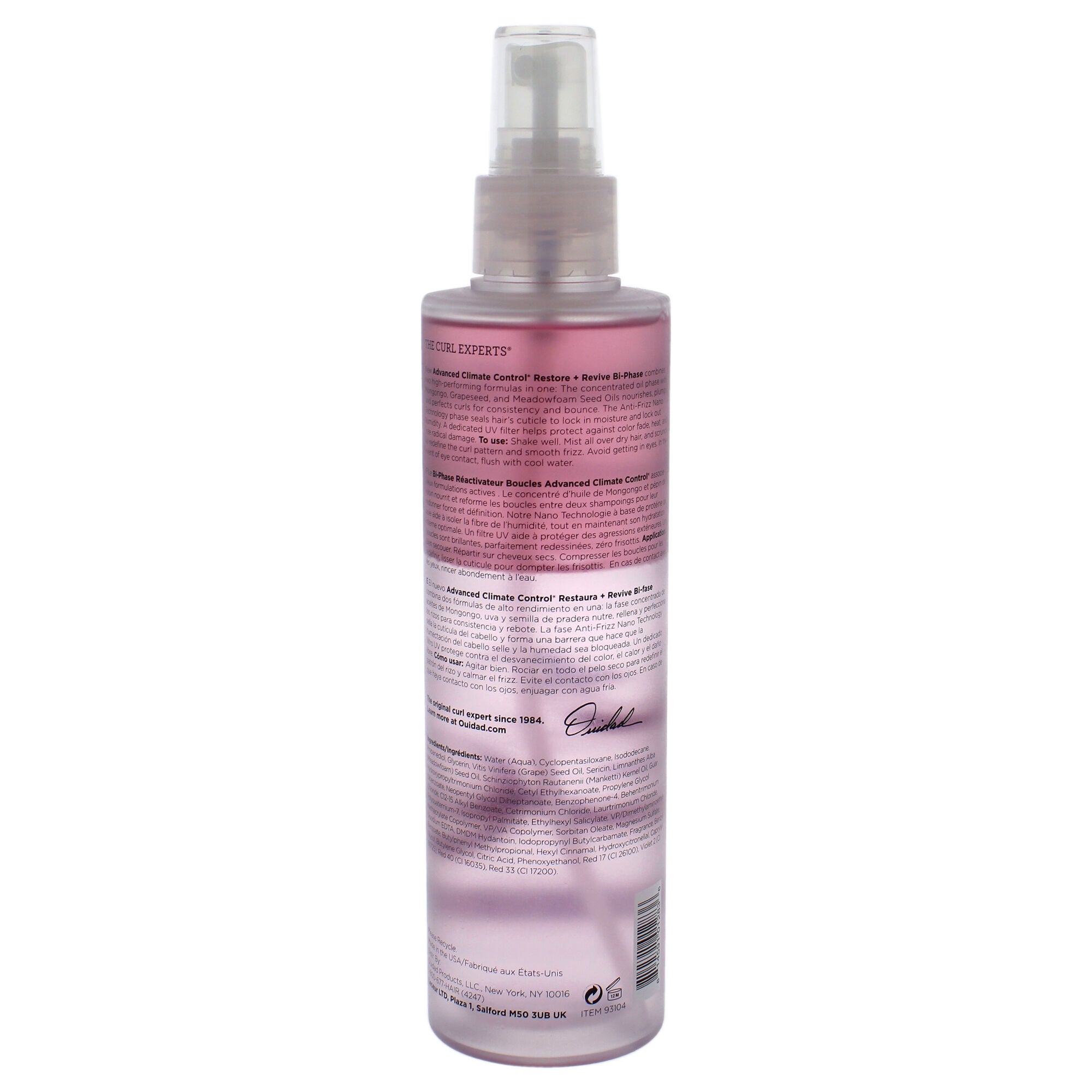 Advanced Climate Control Restore Plus Revive Bi-Phase by Ouidad for Unisex - 6.8 oz Hairspray, See Description, alternate image number 2