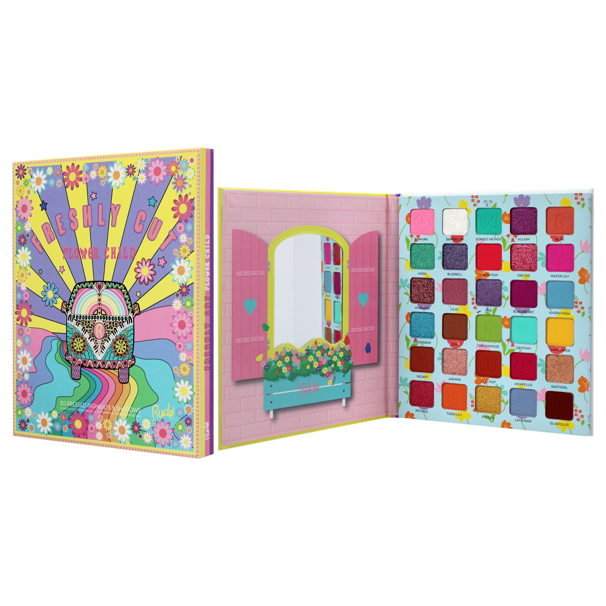 Flower Child 30 Pressed Pigment and Shadows - Freshly Cut by Rude Cosmetics for Women - 1 oz Eye Shadow, See Description, alternate image number 2