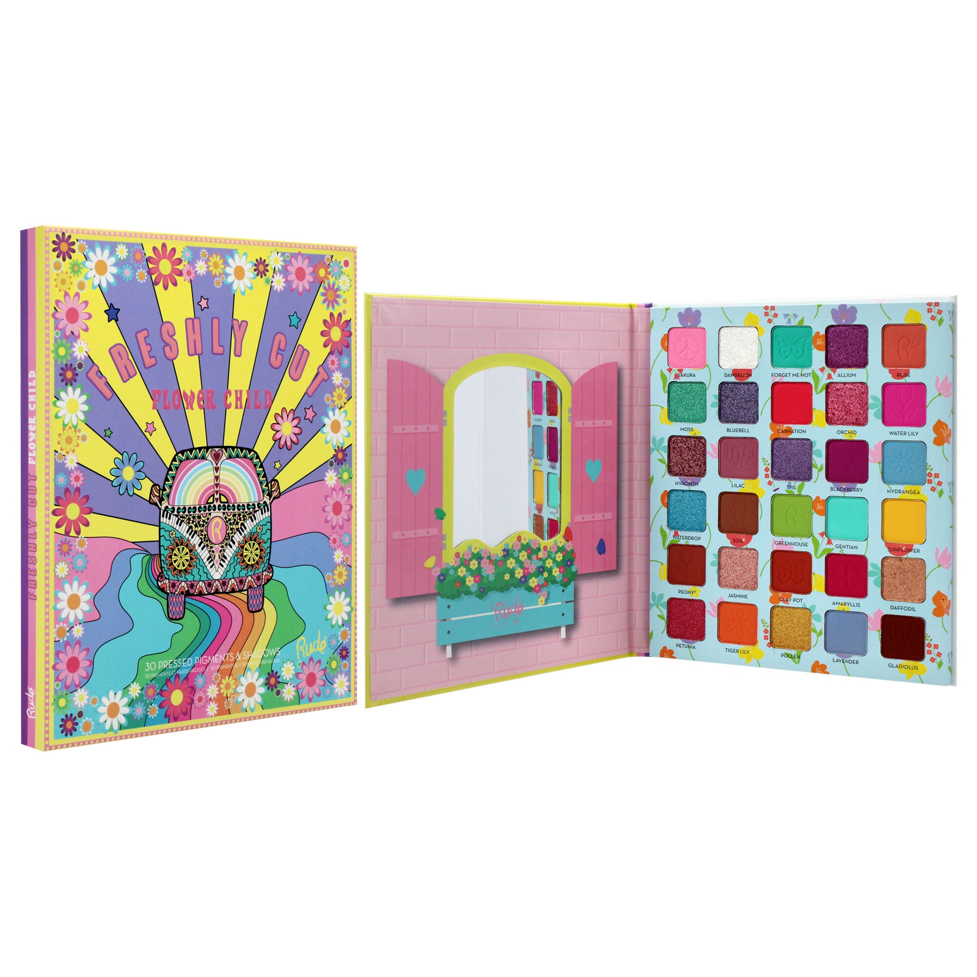 Flower Child 30 Pressed Pigment and Shadows - Freshly Cut by Rude Cosmetics for Women - 1 oz Eye Shadow, See Description, alternate image number 1