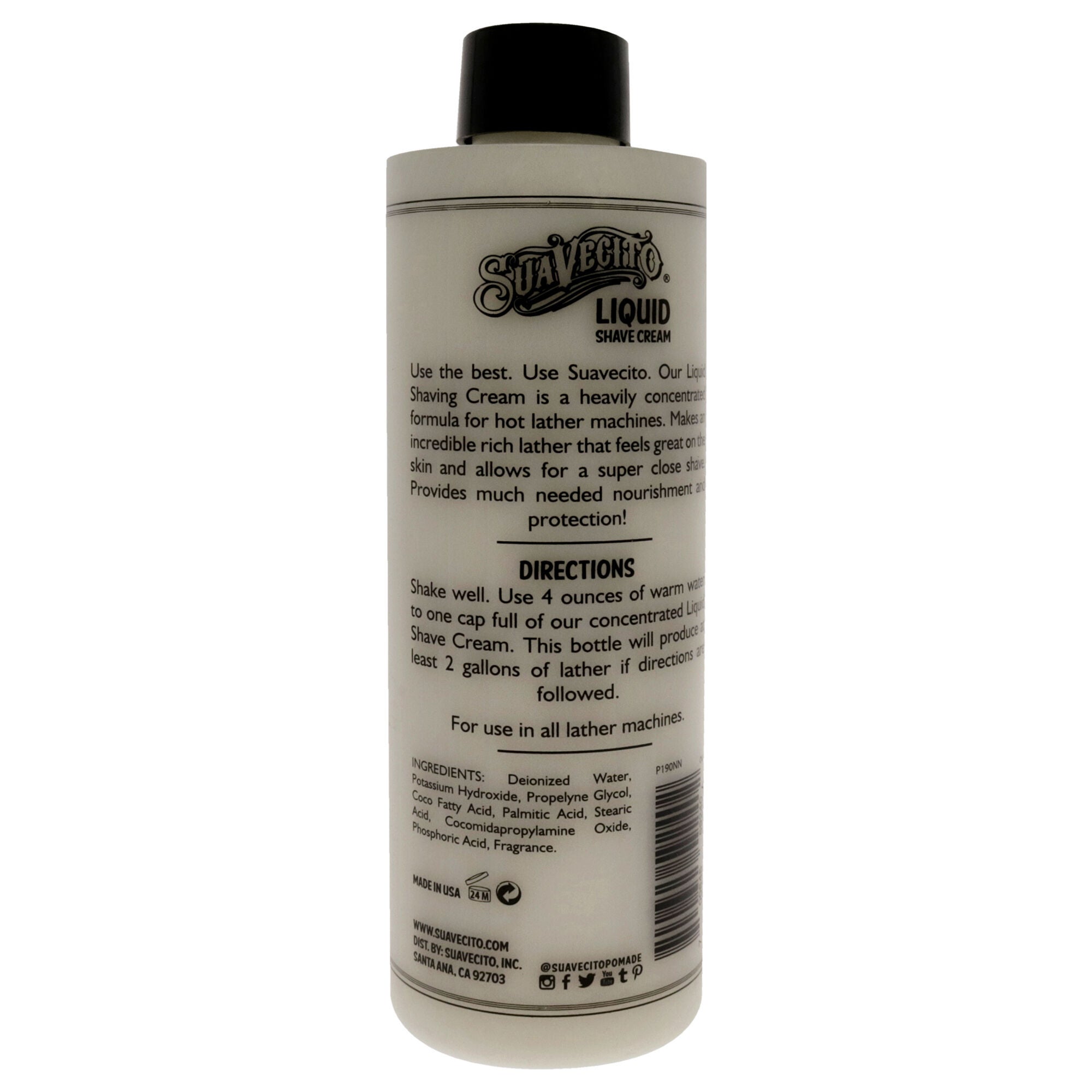 Liquid Shave Cream by Suavecito for Men - 8 oz Shave Cream, See Description, alternate image number 1