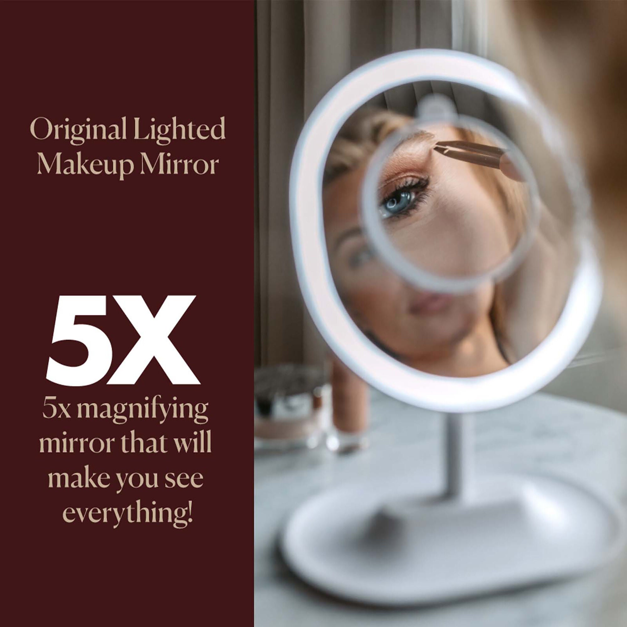 Original Lighted Makeup Mirror by Browgame for Women - 1 Pc Mirror, See Description, alternate image number 1