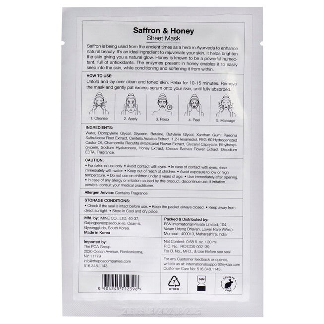 Skin Secrets Sheet Mask - Saffron and Honey by Nykaa Naturals for Women - 1 Pc Mask, , alternate image number null