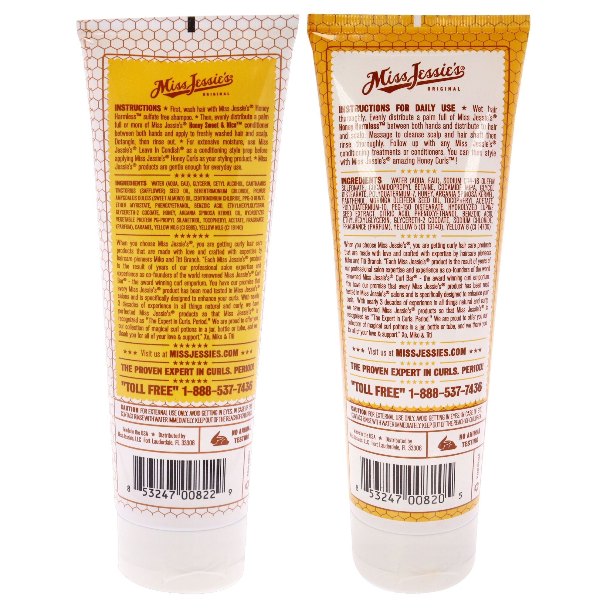 Honey Sweet and Nice With Honey Harm Less Kit by Miss Jessies for Unisex - 2 Pc Kit 8.5oz Conditioner, 8.5oz Shampoo, See Description, alternate image number 1